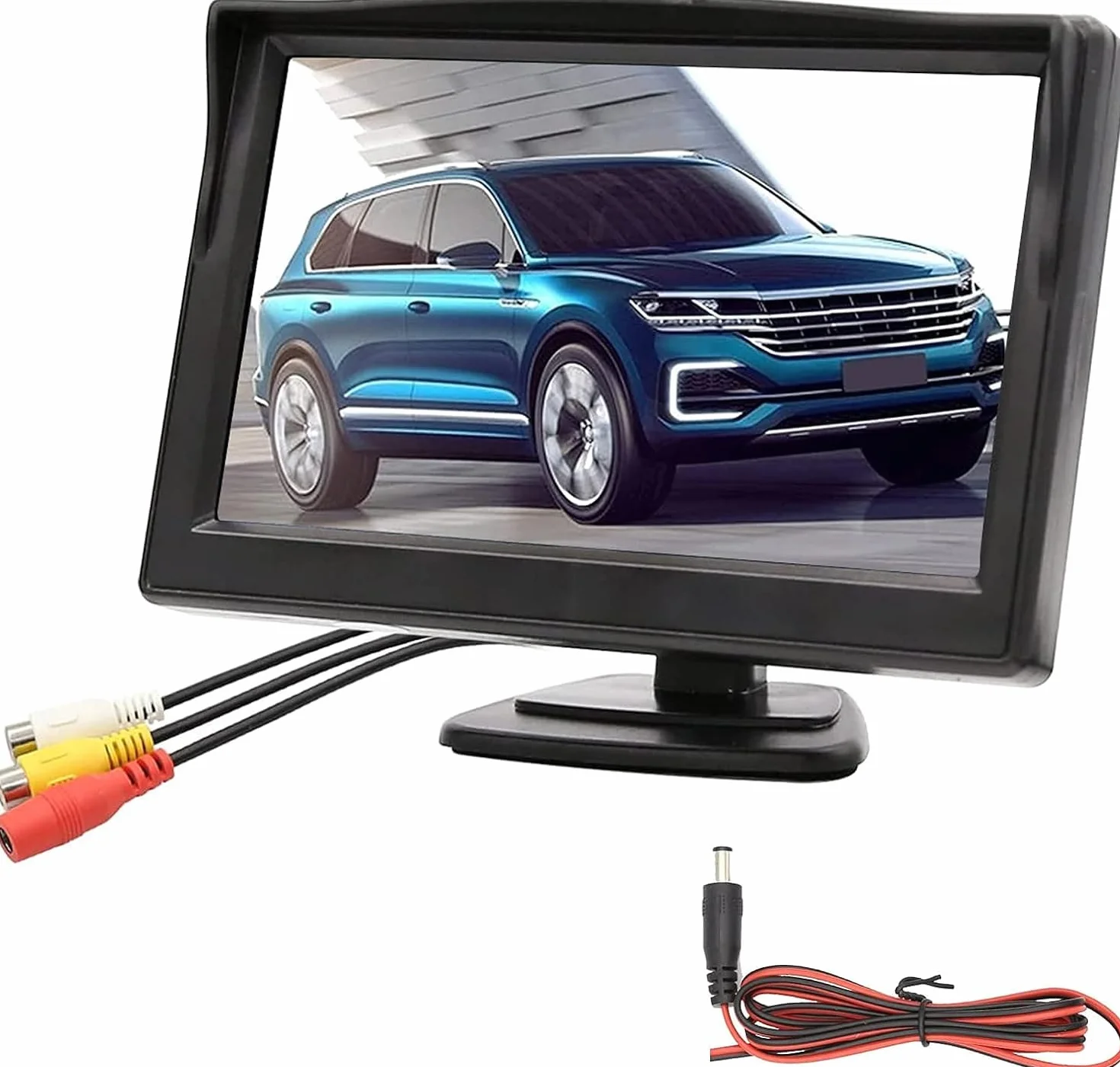 Monitor Retromarcia Proxel 5" – Display IPS AHD 1080p, Luminosità 500 cd/m², Contrasto 300:1, Alimentazione 12–30V, Supporta AHD e CVBS, Linee guida regolabili