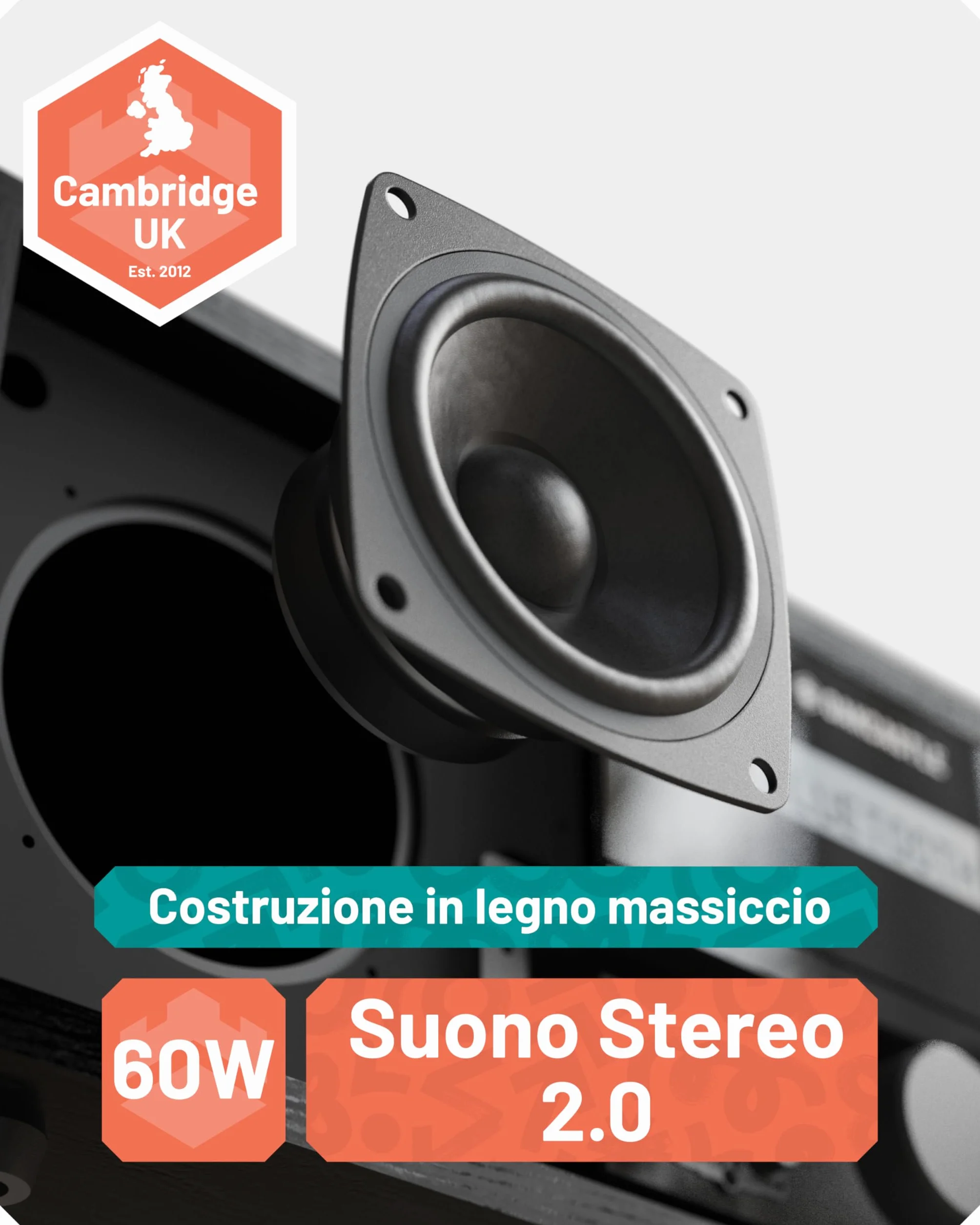 Impianto Stereo Casa 60W | Lettore CD HiFi con Doppio Allarme e 198 Preselezioni | Radio DAB+/FM con Display LCD | Bluetooth, USB, AUX, Telecomando e Altoparlanti Integrati | Oakcastle DAB500
