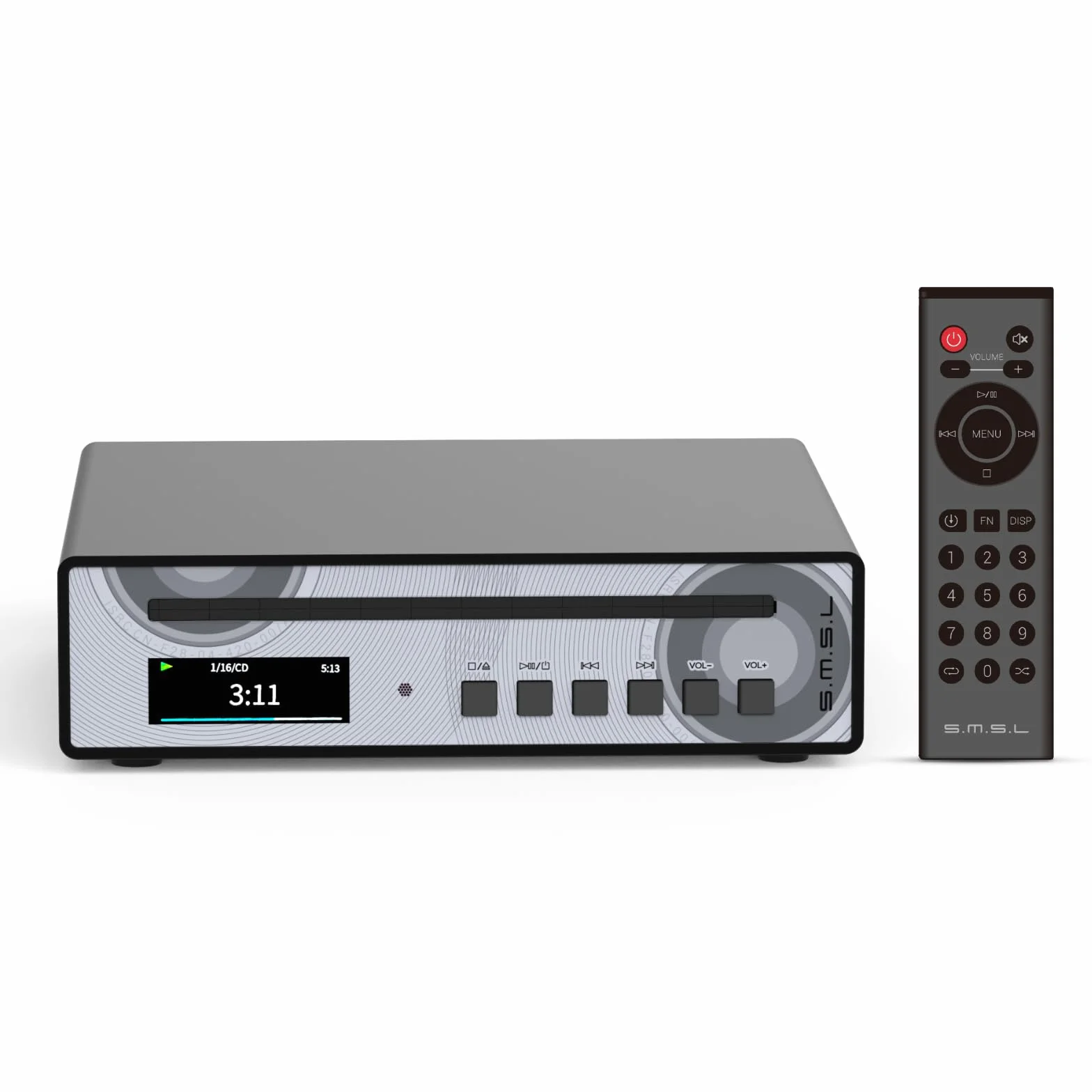 SMSL VMV PL100 PRO HiFi lettore CD per casa, lettore CD auto, chip Dual CS43131, decodifica MQA, preamplificatore con RCA/XLR/3,5 mm/4,4 mm, uscita digitale ottica/coassiale, nero