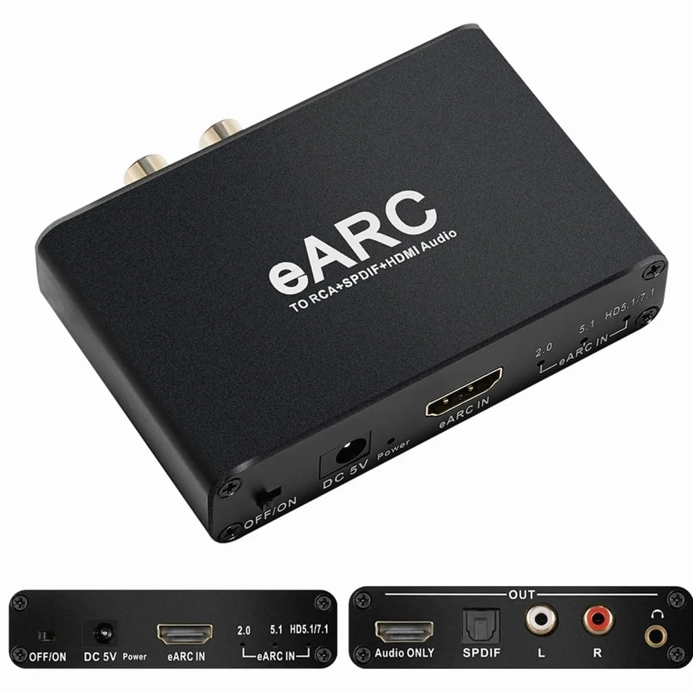 KSRplayer Estrattore audio HDMI eARC ARC 192 Khz convertitore audio digitale analogico R/L adattatore TV 3,5 mm DTS Dolby Atoms AC3 LPCM