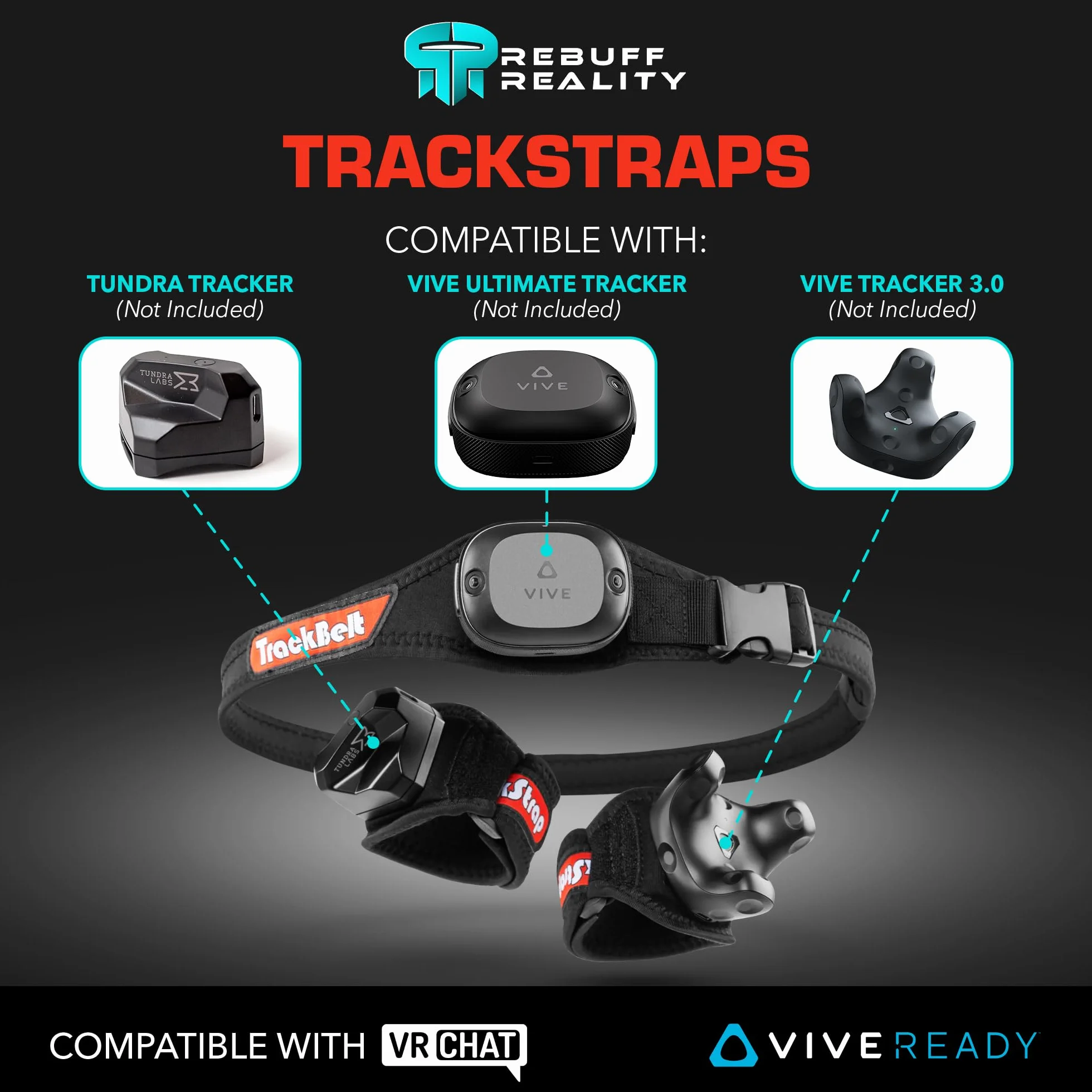 Pacchetto Full Body Tracking con 1 TrackBelt + 2 TrackStrap per tracker VIVE di VR