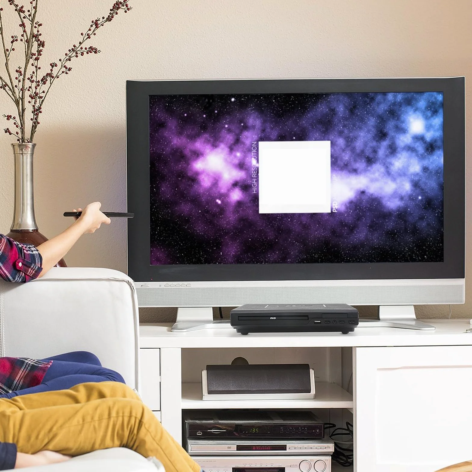 Lettore DVD, Lettore VCD per TV con Cavo AV, Lettore CD USB Multifunzione Giocatore con Telecomando per Casa Sistema stereo