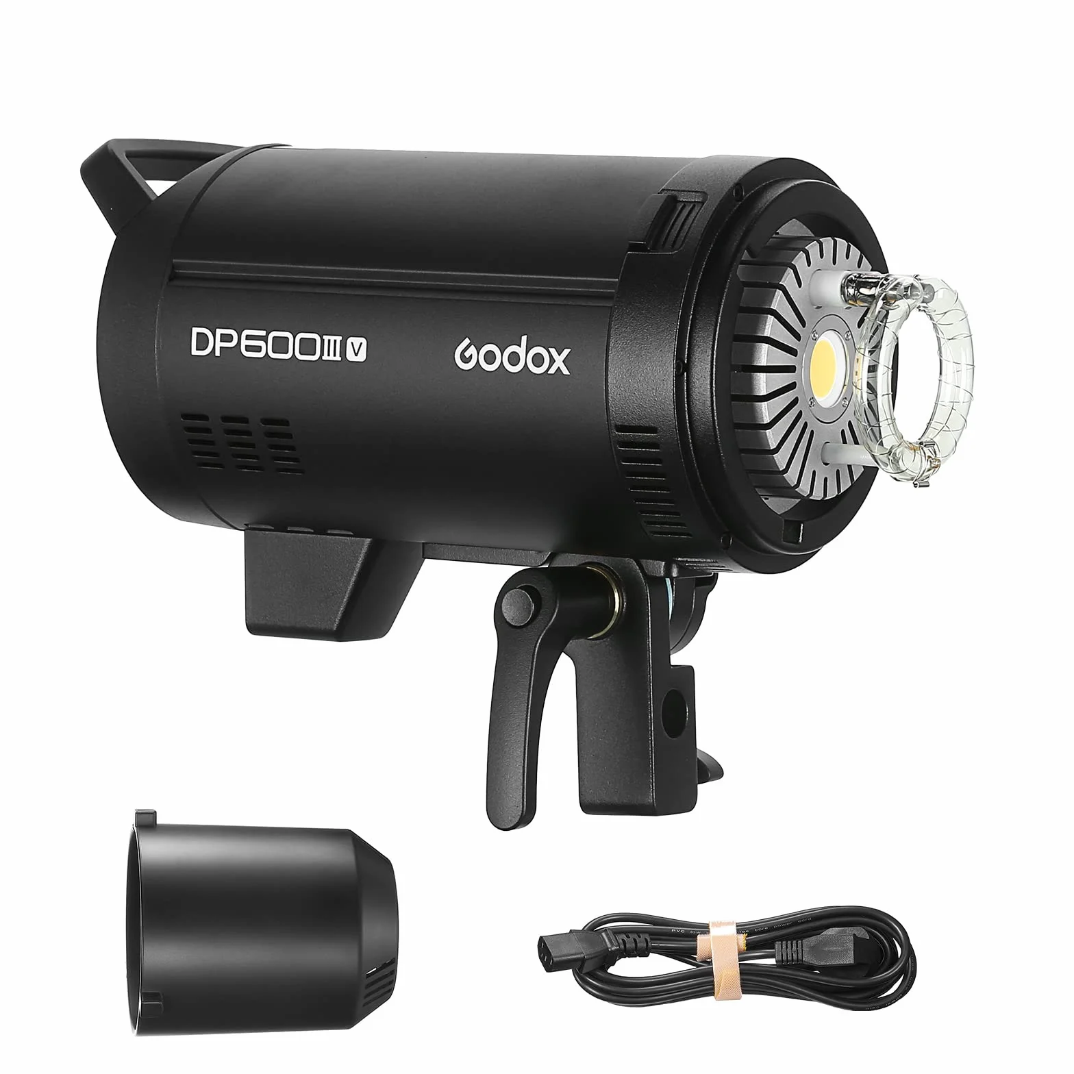 Godox DP600III-V Flash da studio,GN106 Tempo di riciclo 0,1-1S,1/2000-1/800s Durata flash, Sistema 2.4G X,Supporto Bowens con lampada da modellazione a LED da 30 W per matrimoni,fotografia di ritratti