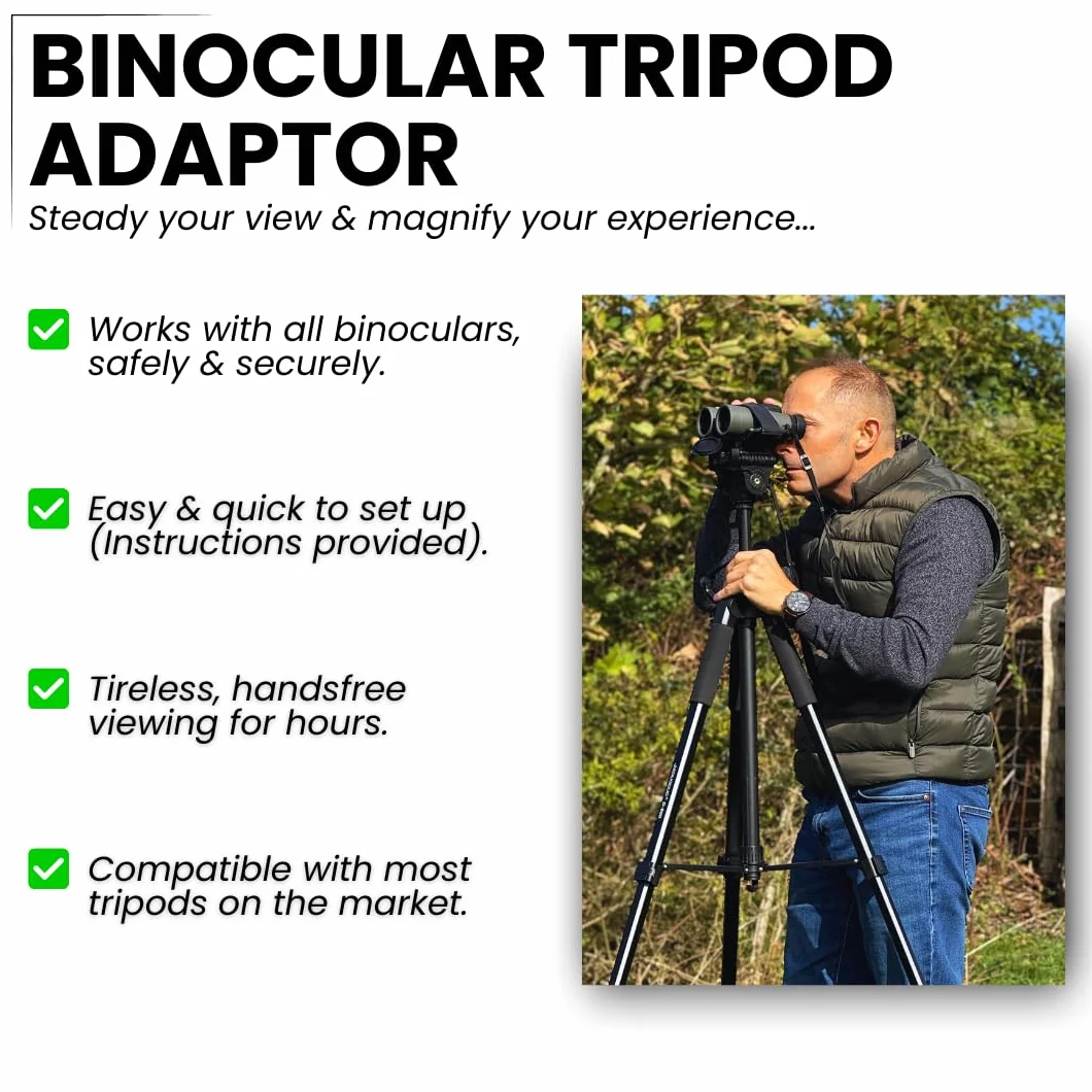 PURSUAL Adattatore universale per binocolo, 1/4-20, compatibile con tutti i treppiedi
