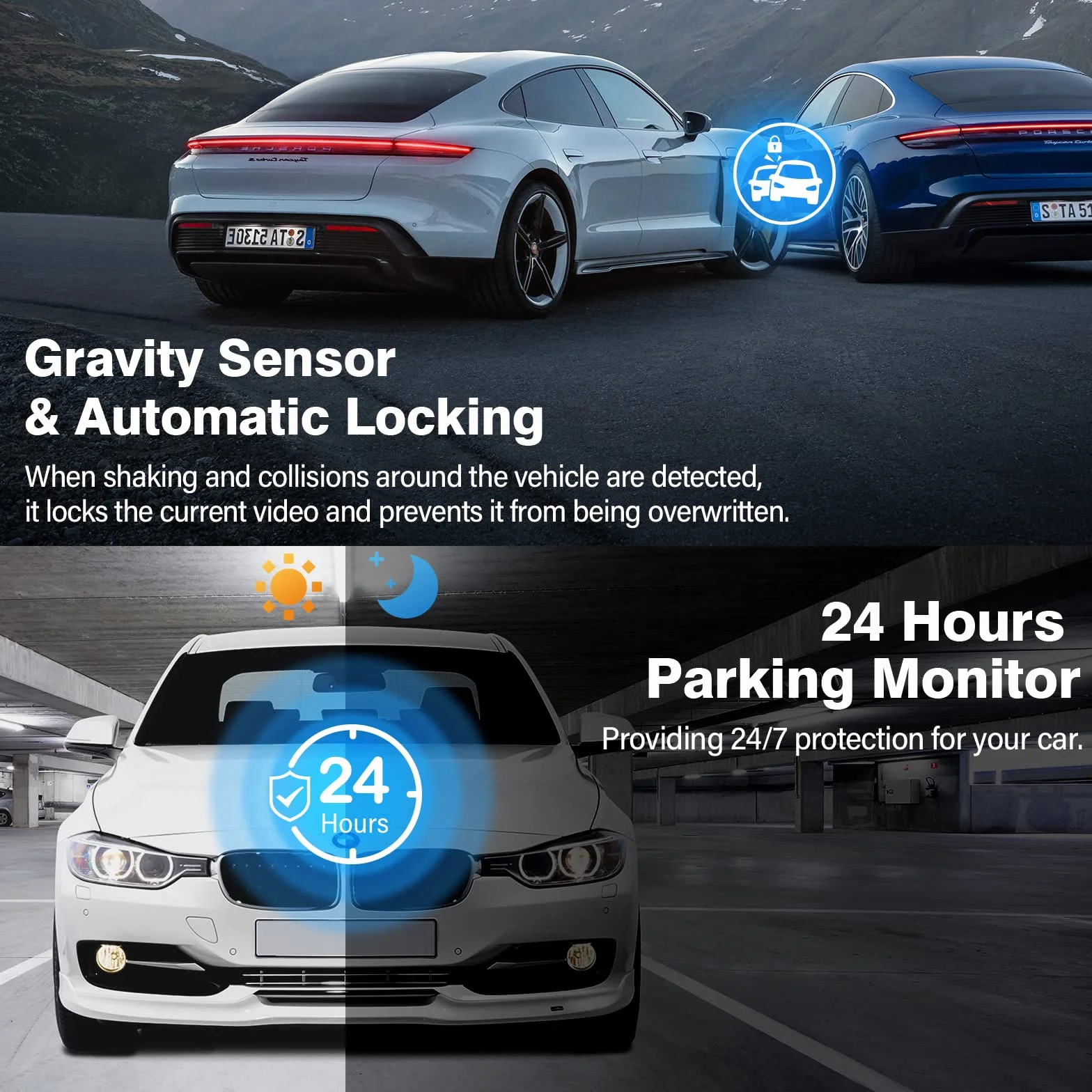 Miden 4K+1K Dashcam 2160P+1080P UHD Telecamera Auto IPS 3.2" Grandangolo 336° G-Sensor Visione Notturna WDR Monitor Parcheggio Registrazione Loop