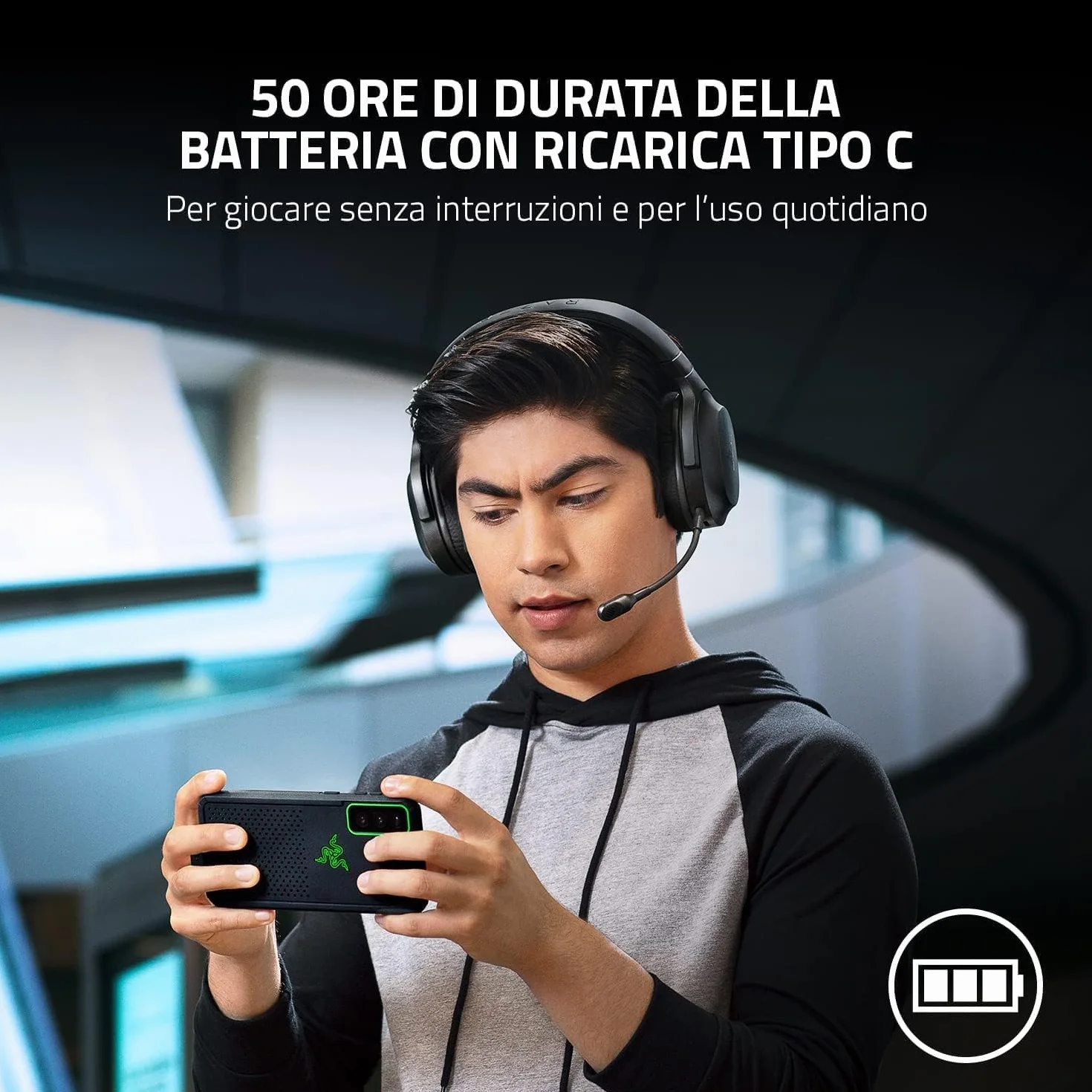 Razer Barracuda X (2022) - Cuffia Wireless Multipiattaperma per Giochi e Dispositivi Mobili (SmartSwitch Dual Wireless, 250 g di Design Ergonomico, TriForce 40 mm, Microfono Cardioide) Nero