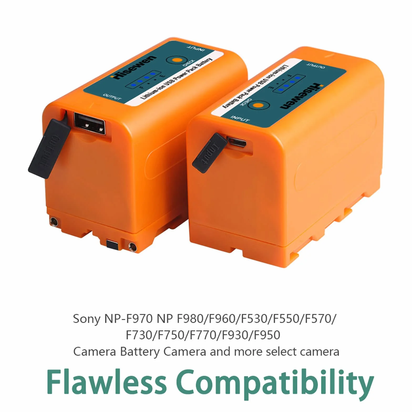 Confezione da 2 batterie NP-F750 con porta di ricarica USB per Sony NPF F960 F970 F750 F550 F980 F930 F770, NP-F batterie per YONGNUO Godox YN660 LED308