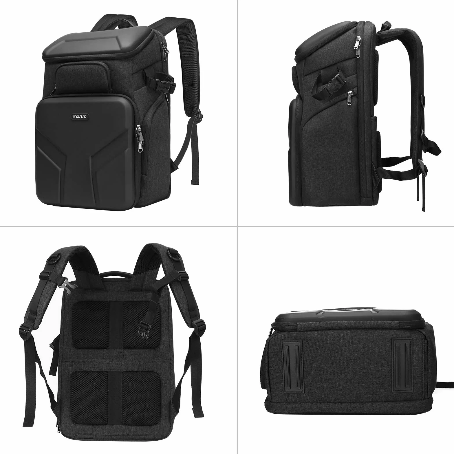 MOSISO Zaino per Fotocamera, DSLR/SLR/Mirrorless Impermeabile 17,3 Pollici Camera Custodia con Hardshell Anteriore&Vano Laptop&Holder Tripod&Rain Cover Compatibile con Canon/Nikon/Sony, Spazio Grigio
