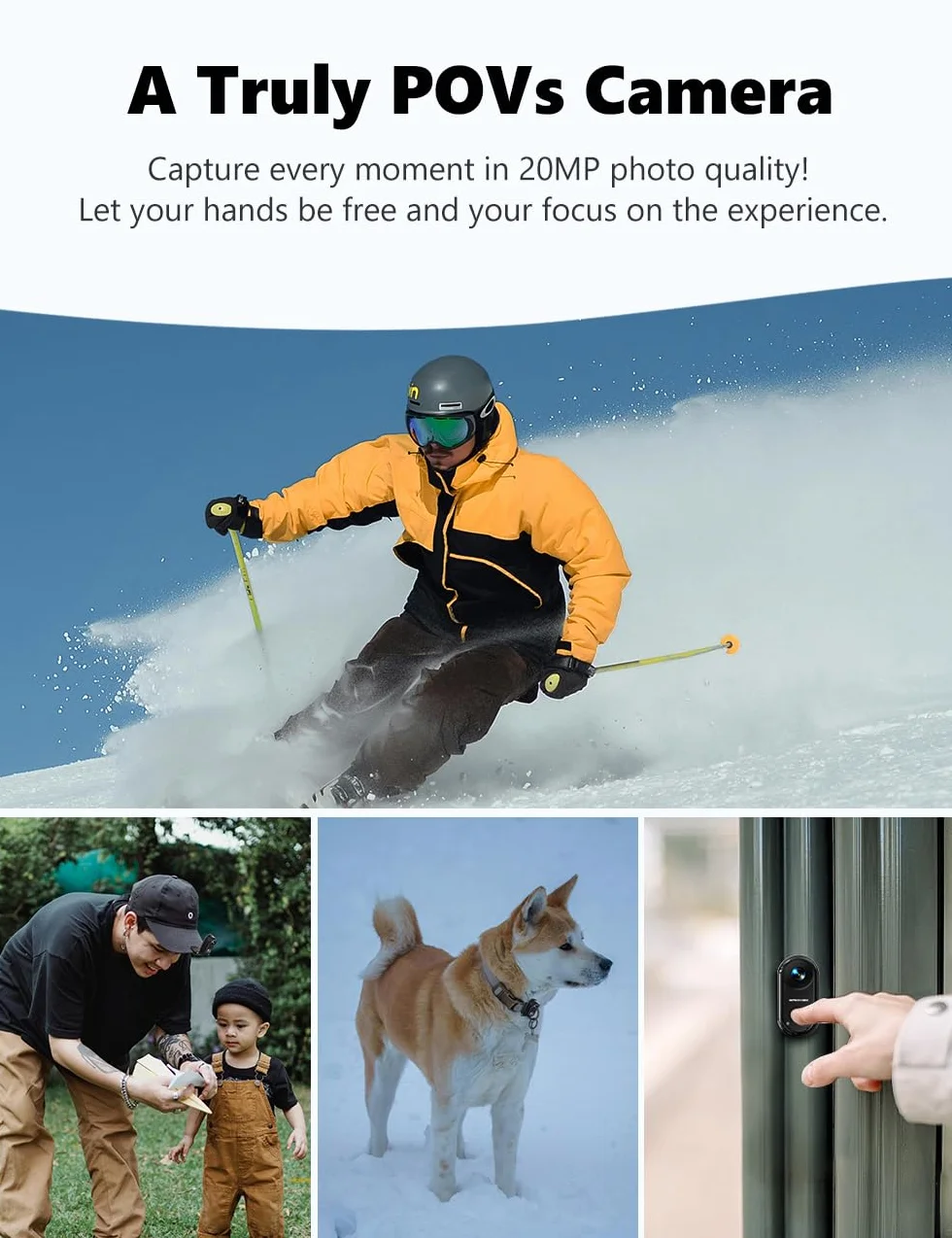Apexcam K70 4K Mini Action Cam,POV Body Cam Con Scheda 64GB,WiFi EIS 20MP Body Cam Sportiva Portatile Vlogging Fotocamera,30M Fotocamera Subacquea,Videocamere Montate sul Corpo Con Supporto Magnetico