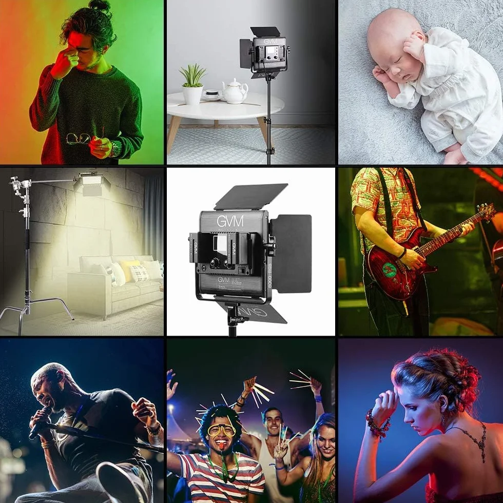 GVM - Luce video a LED con treppiede, controllo APP, 800 D, luce video RGB, luce continua a LED, illuminazione video a LED, illuminazione per YouTube Fotografia, set da studio di videoconferenze, 8