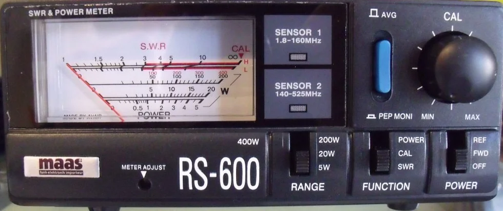 MAAS - Rosmetro e Wattmetro, 1,8 - 525 MHz, Nero, Professionale, Misuratore di Potenza per Radiofrequenza