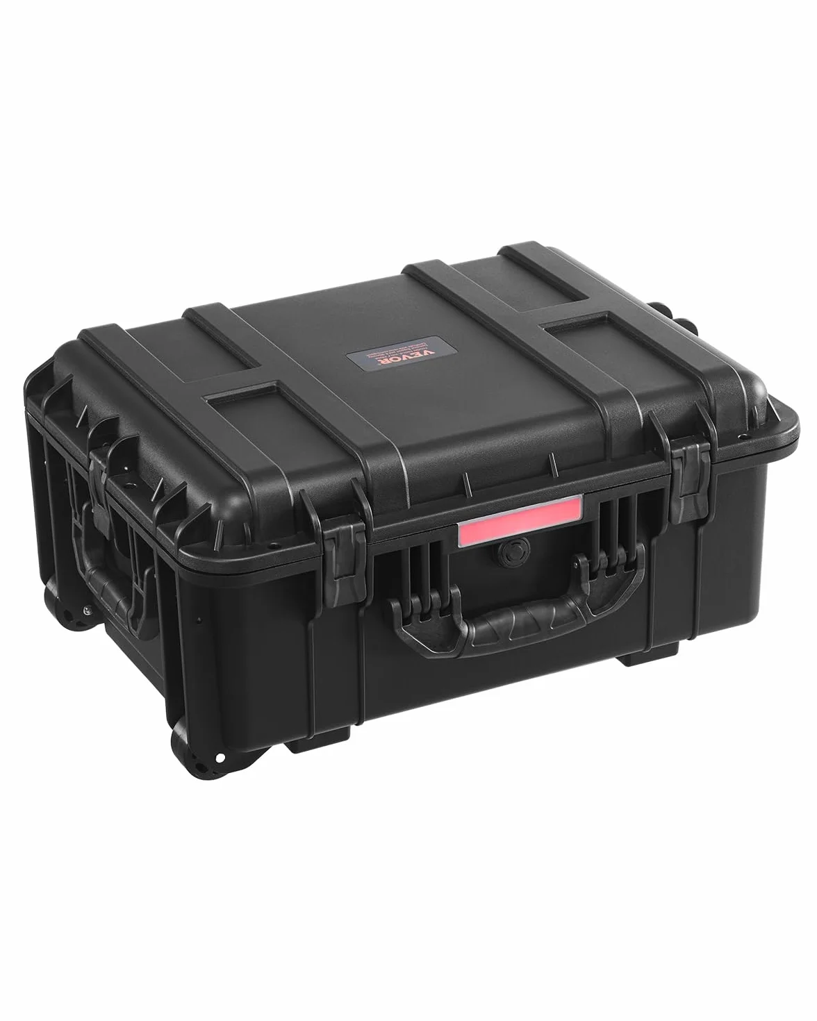 VEVOR Valigie Rigida Impermeabile 70,8 L, Custodia Protettiva Resistente alle Intemperie IP67 con 4 Clip, 4 Fori con Ruote Girevoli e Maniglia di Trazione Retrattile, per Lucchetto e Schiuma, Nero