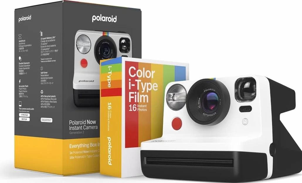 Polaroid Everything Box Polaroid Now Fotocamera istantanea - Generation 2 - Nero & Bianco