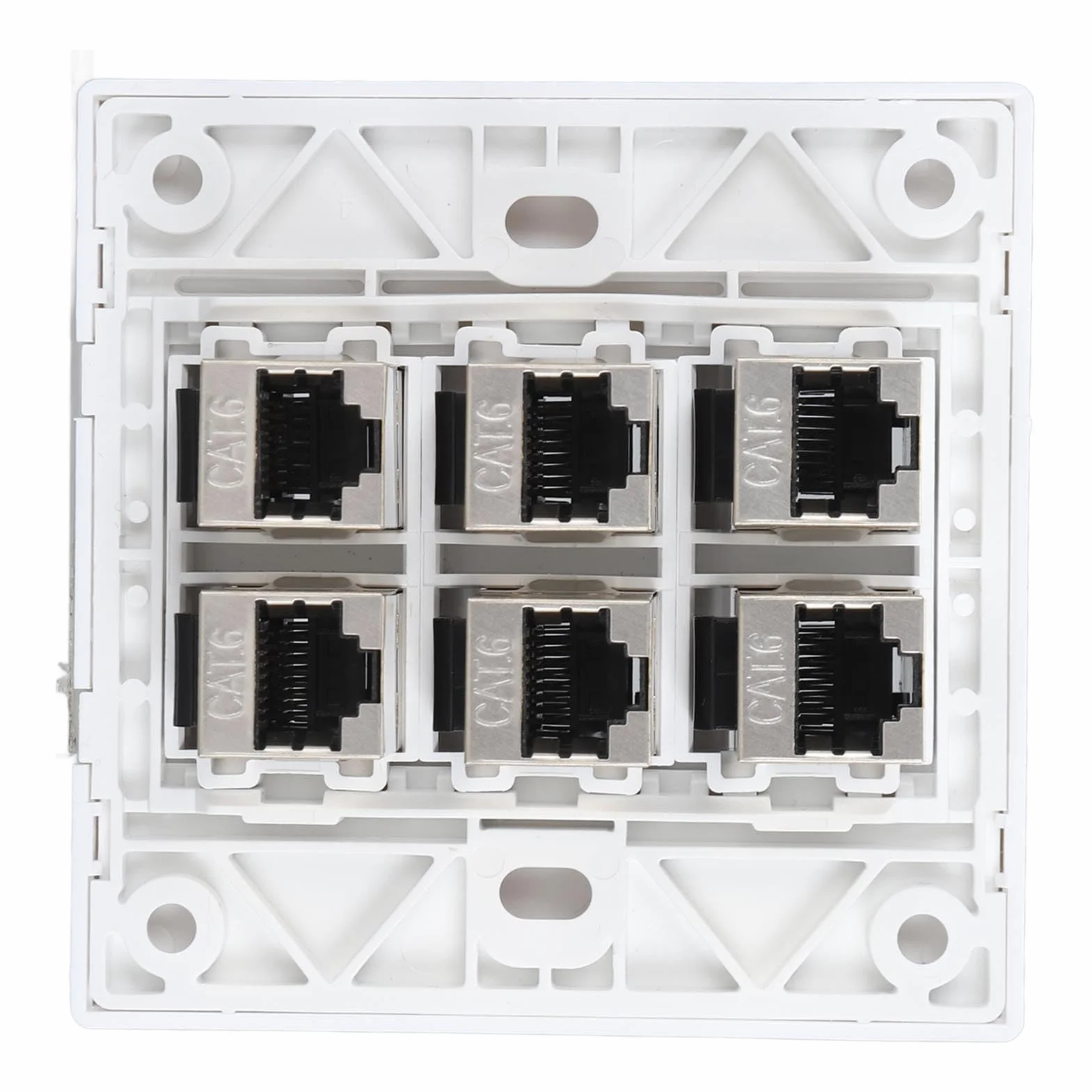 Presa per Piastra a Muro Ethernet Cat6, Piastra Jack per Accoppiatore a Muro Keystone a 6 Porte RJ45 da Femmina a Femmina