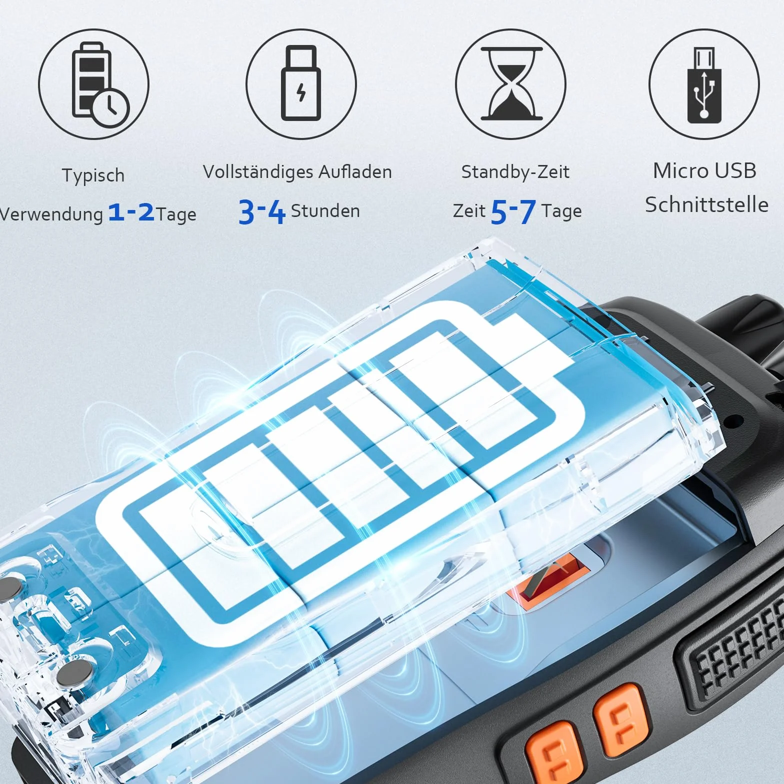 Walkie Talkies 88E, PMR446 Radio bidirezionale senza licenza, PMR 446MHz Frequenza Civile Ricetrasmittente 16 canali, Portatile Walkie-Talkie Professionali con Auricolare (nero, 4 pezzi)