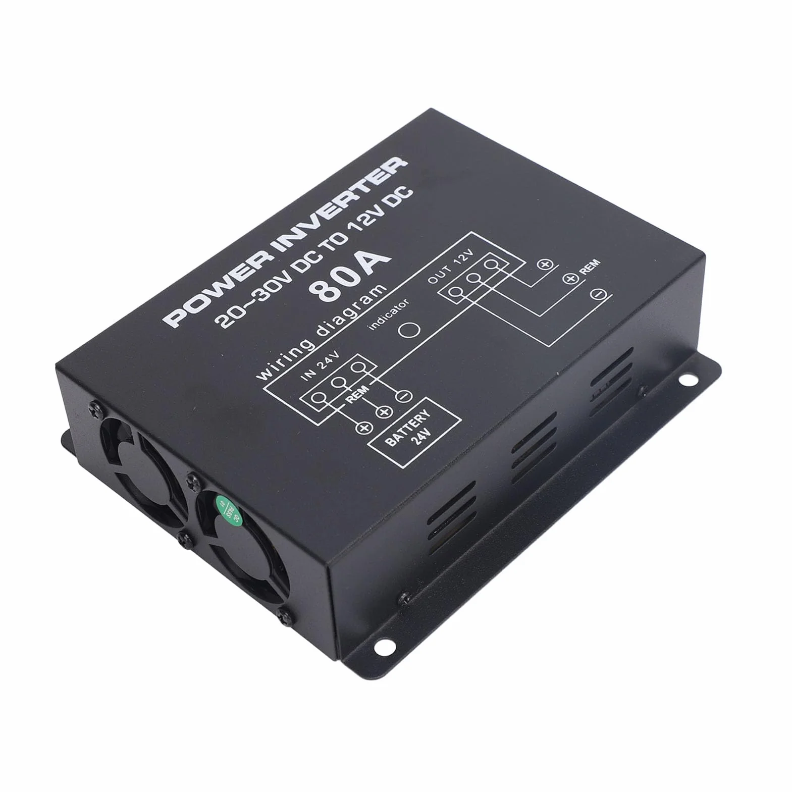 Convertitore Riduttore di Tensione da 24 V a 12 V per Auto, Camion, Camper, SUV, Autobus, Controllo della Temperatura (80A)
