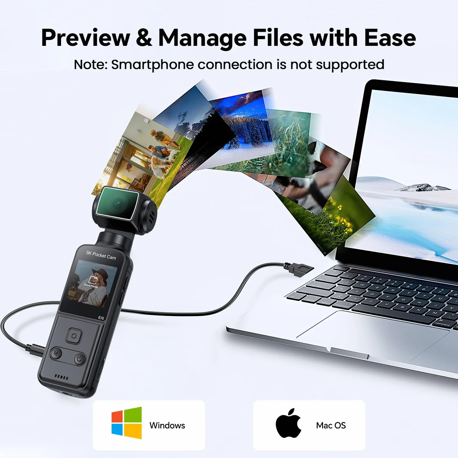 BOBLOV Fotocamera 5K Body con microfono, fotocamera W5 Vlogging, 5K/15FPS e 4K/60FPS con obiettivo rotante a 270°, supporto microfono esterno, opzioni clip/cinghia, stabilizzazione EIS per riunioni e