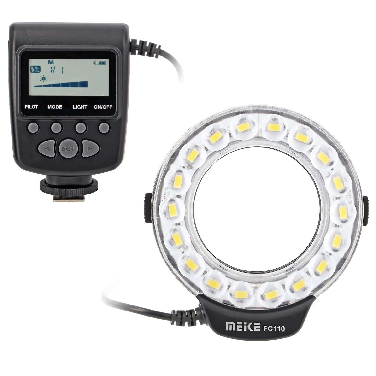 Ayex - Flash anulare Meike FC-110 per fotografia macro, per fotocamere Nikon SLR