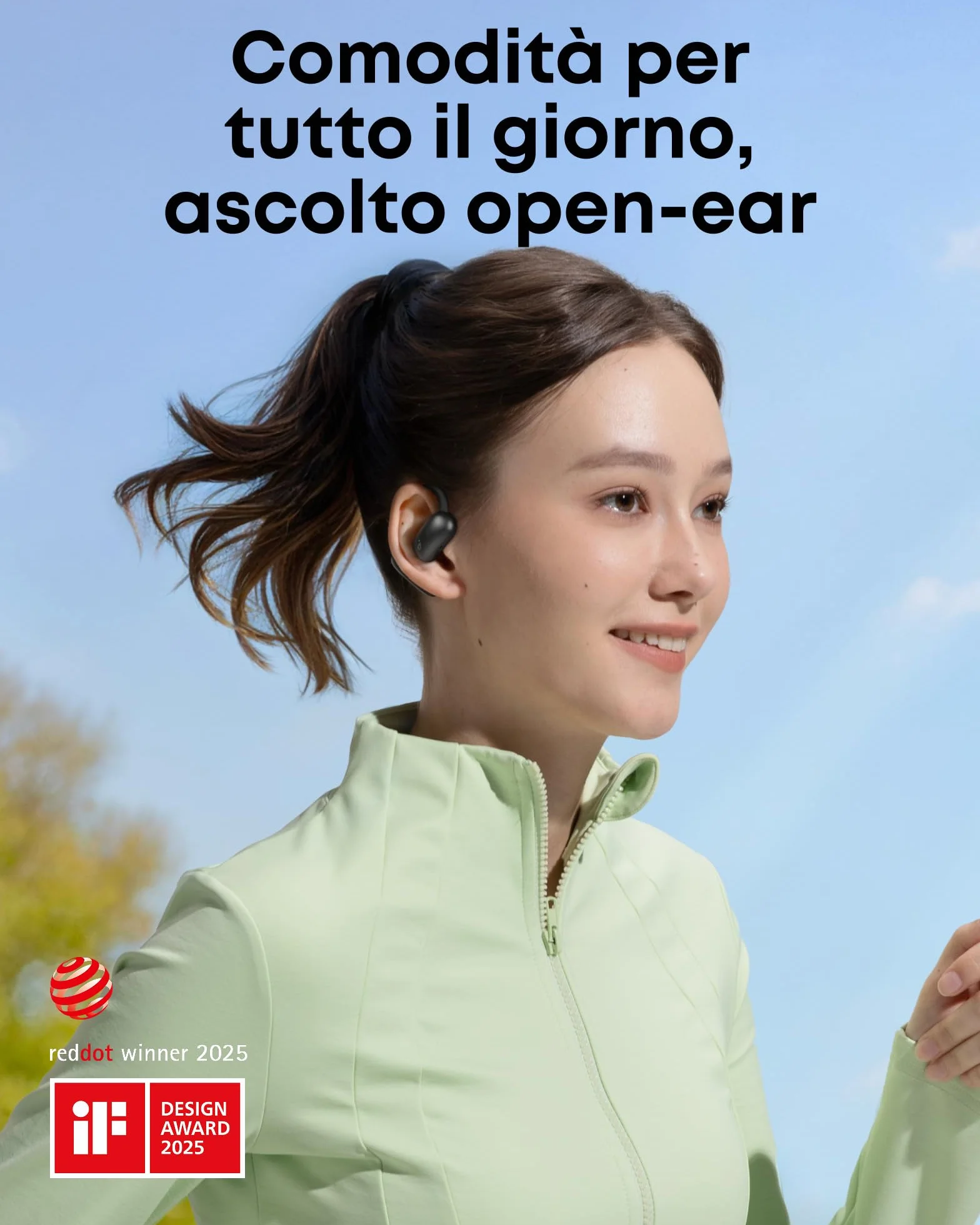 Soundcore AeroFit 2 di Anker, auricolari regolabili open-ear, bassi x2 più potenti, fino a 42 ore di ascolto, certificazione IP55, chiamate nitide, ricarica wireless e traduzione in tempo reale
