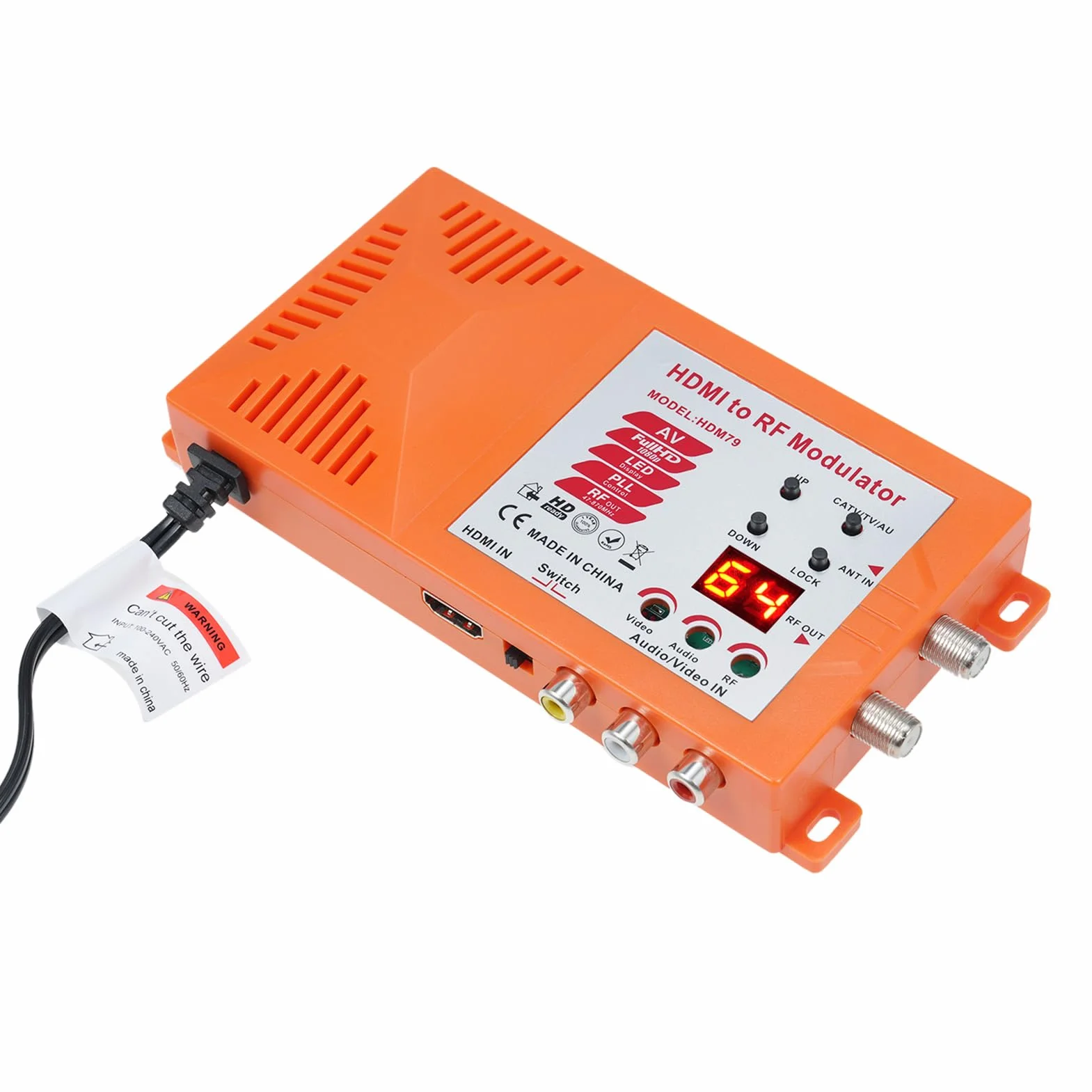Adattatore coassiale da TV/AV a RF modulatore UHF con interruttore ANT per gaming HD Digital AV Video analogico