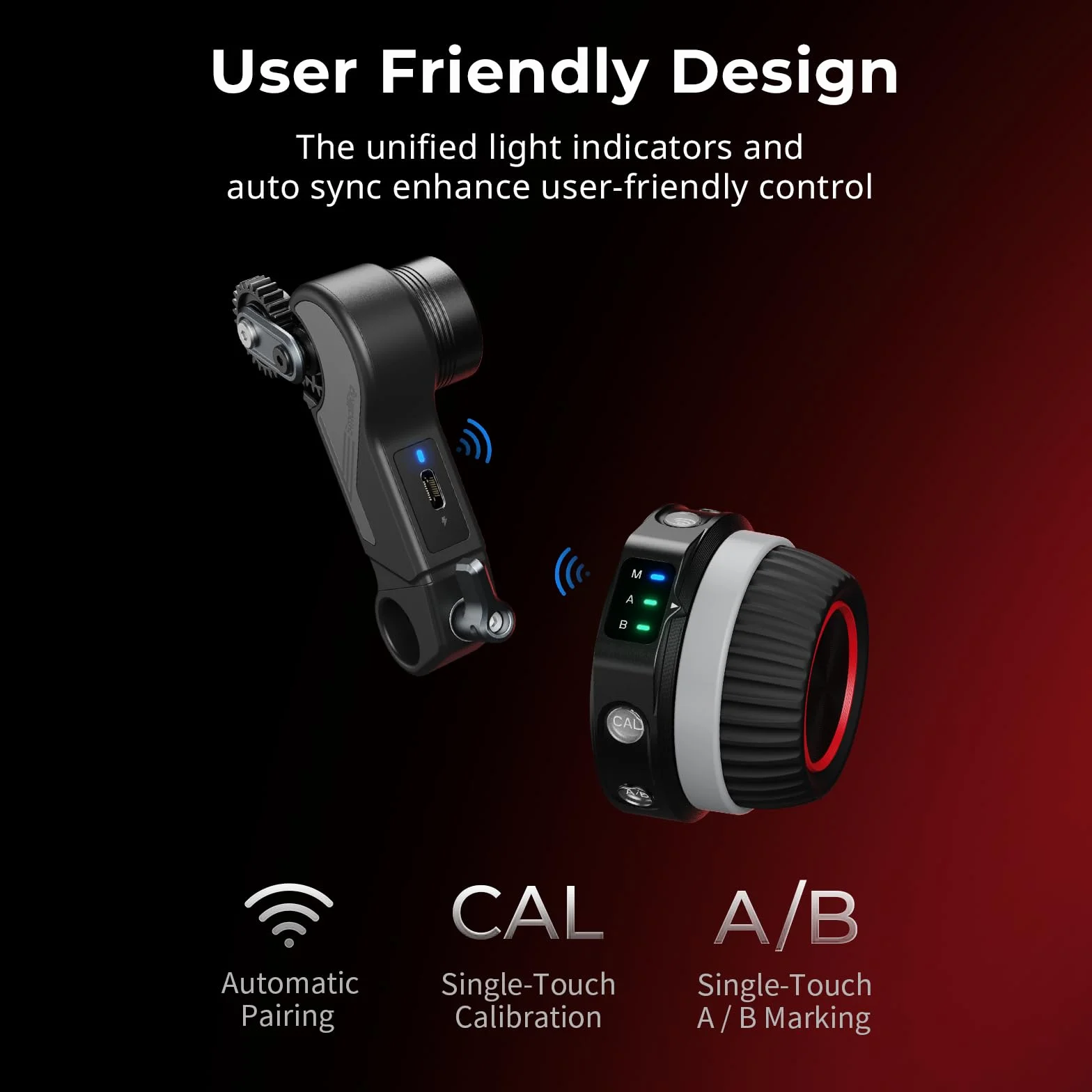 SMALLRIG Wireless Follow Focus Kit (Lite) con Controller a Volantino e Motore Ricevitore, Stop A/B e Morsetto per Asta da 15 mm, Design Compatto, Ampiamente Compatibile - 4296