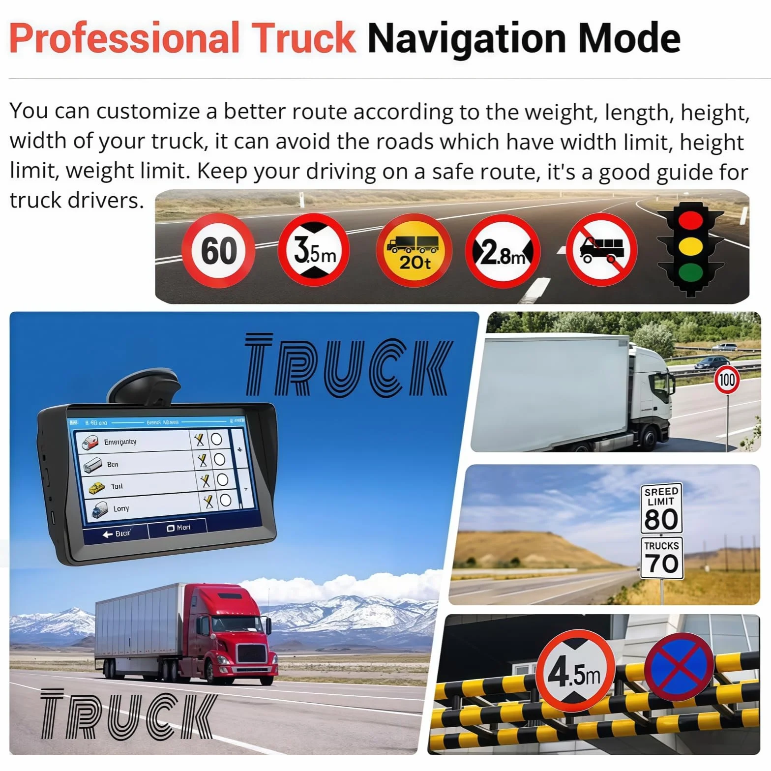 Navigatore GPS, navigazione GPS touchscreen da 7 pollici per auto, camion, camper, con informazioni sul traffico, mappa Europa 2025, aggiornamenti gratuiti a vita, guida vocale reale della direzione