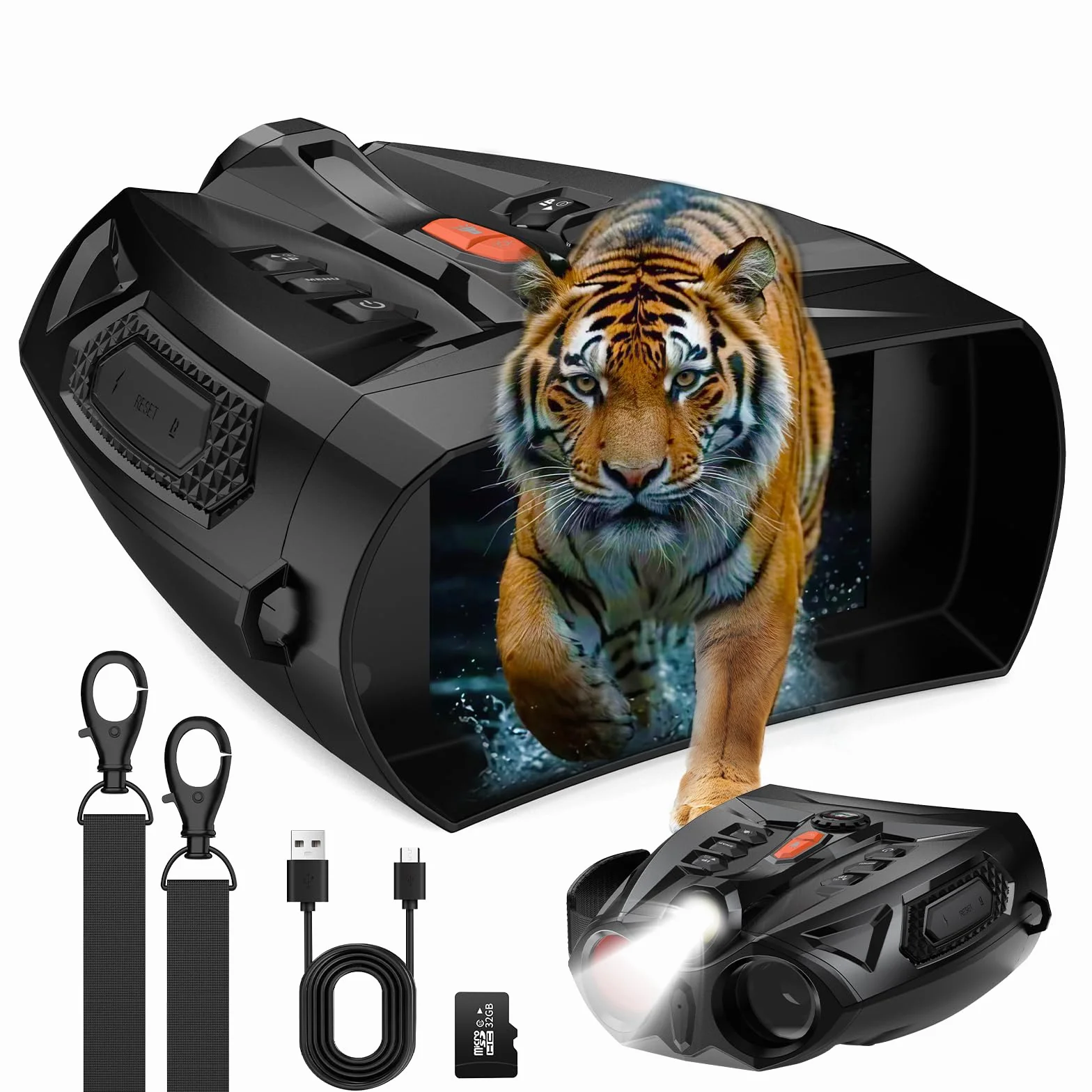 Visore Notturno, Display HD Da 4" Binocolo Visione Notturna 4K, Zoom Digitale 10X Visione Notturna 800M, 5000mAh Binocolo Visore Notturno a Infrarossi Da 5 W Per Il Campeggio, Caccia