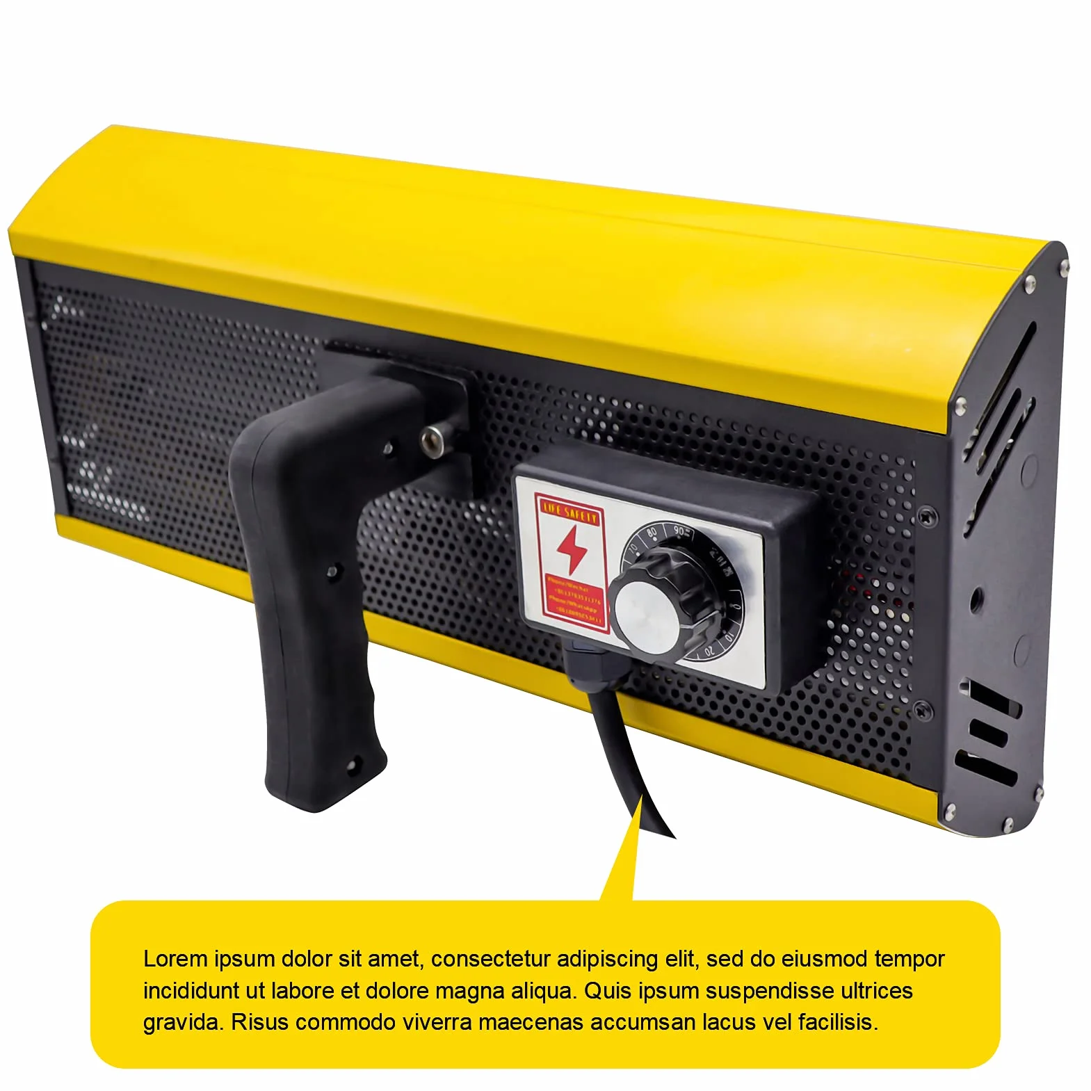 DATOUBOSS 2000W Lampada Infrarossi per Carrozzeria Palmare(40–200 °C, Superficie di Asciugamento 420 x 500 mm, Timer 1–90 min) Lampada per asciugare la Vernice della carrozzeria