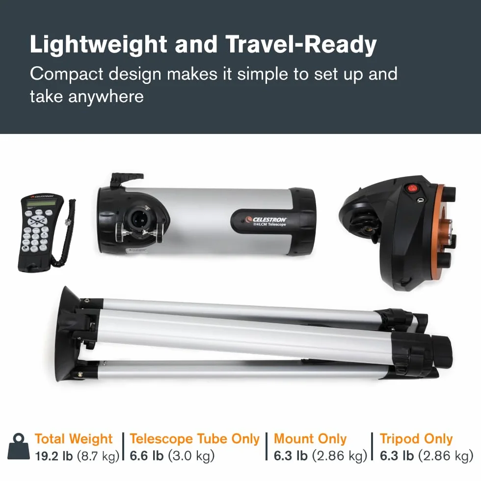 Celestron 31150 LCM 114 Telescopio riflettore newtoniano computerizzato, Argento