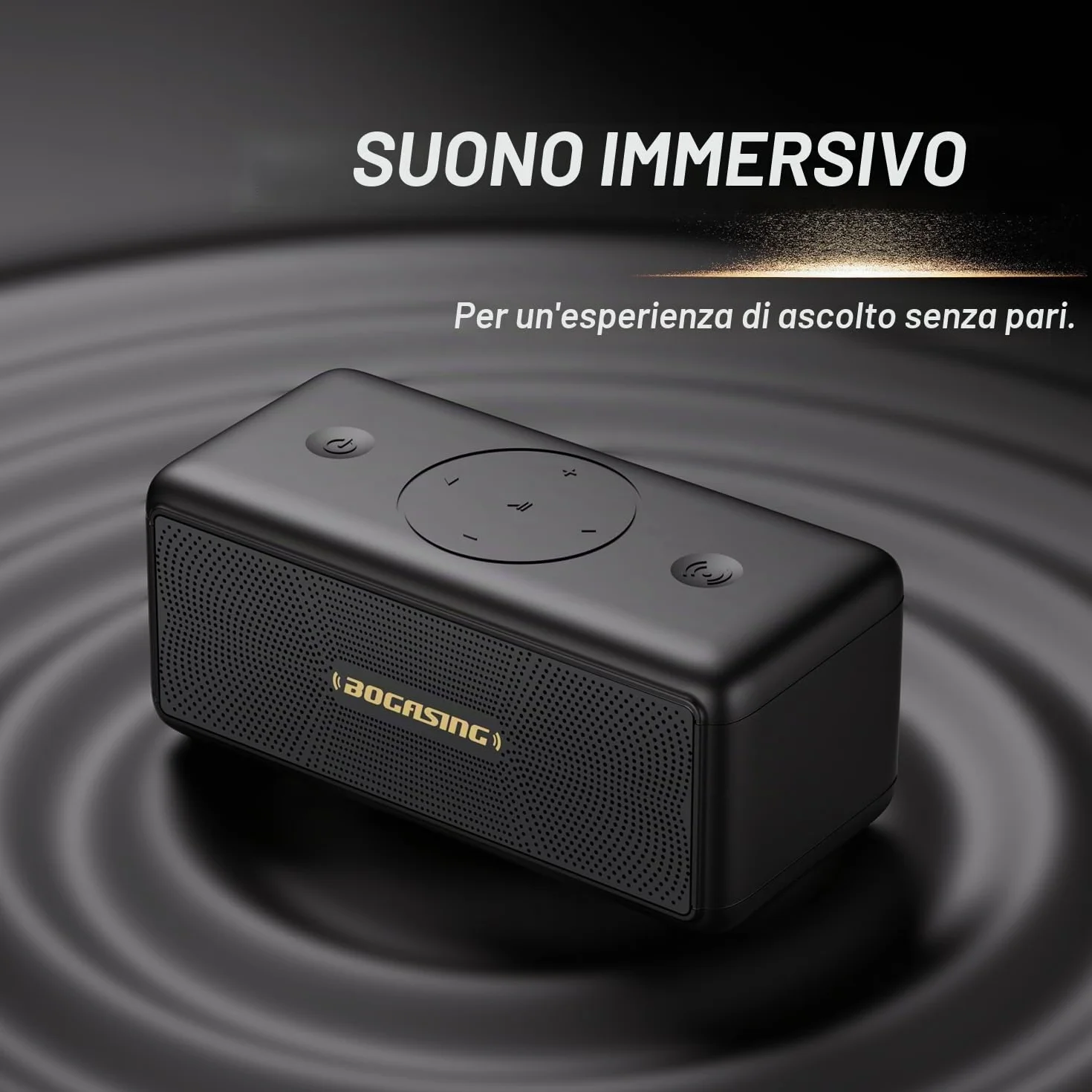 BOGASING Cassa Bluetooth Potente Portatile, M5 Casse Bluetooth 5.3, Bassi Extra 40W e Audio Stereo, 30h di autonomia, Impermeabile IPX7, EQ, USB/TF/AUX Speaker Altoparlante Bluetooth da casa (Nero)