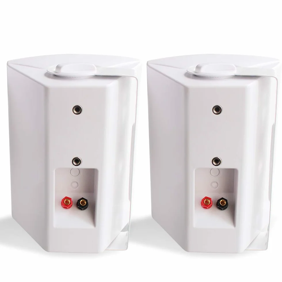 Herdio Altoparlanti da esterno cablati impermeabili 200 Watt 5,25 pollici montaggio a parete bianco (coppia)