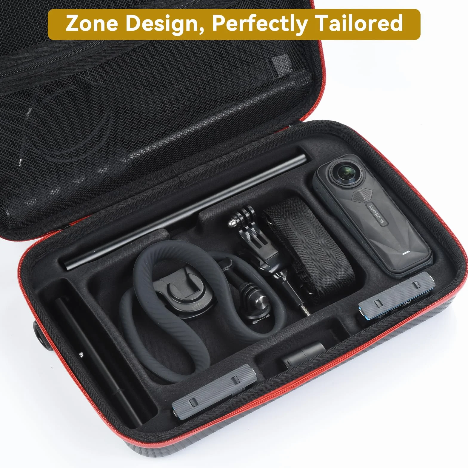 UTEBIT Borsa per valigie Insta360 X5, borsa a tracolla impermeabile portatile con tracolla, custodia a prova di caduta per accessori Insta 360 X5