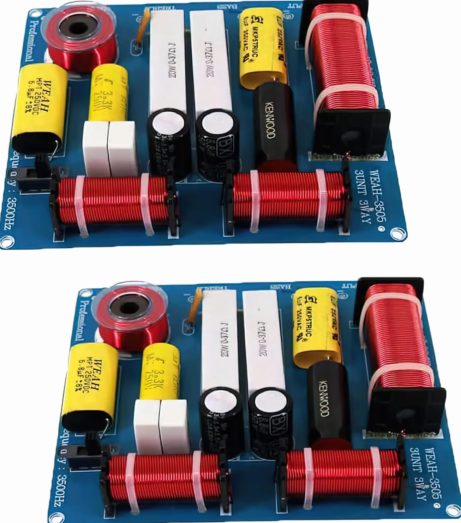 2PCS Altoparlante Divisore di Frequenza Crossover 3 Vie 300W HiFi Audio Altoparlanti Alti Bassi Medi 3 Unità Filtro Crossover per 3-5 Pollici Altoparlanti