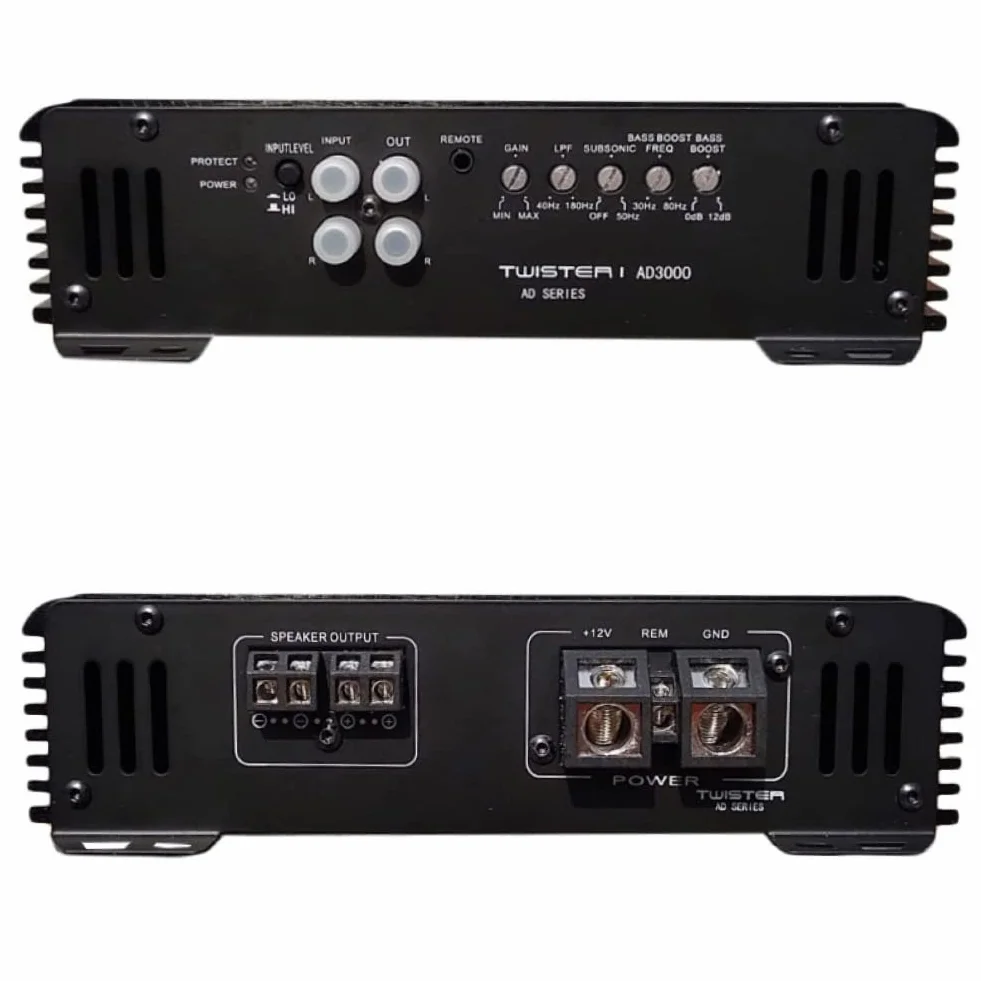 XPL Amplificatore AD3000 1 Canale 3000 Watt RMS Stabile a 1 Ohm Specifico per Subwoofer Classe D con Controllo Remoto Incluso e Filtro Subsonico