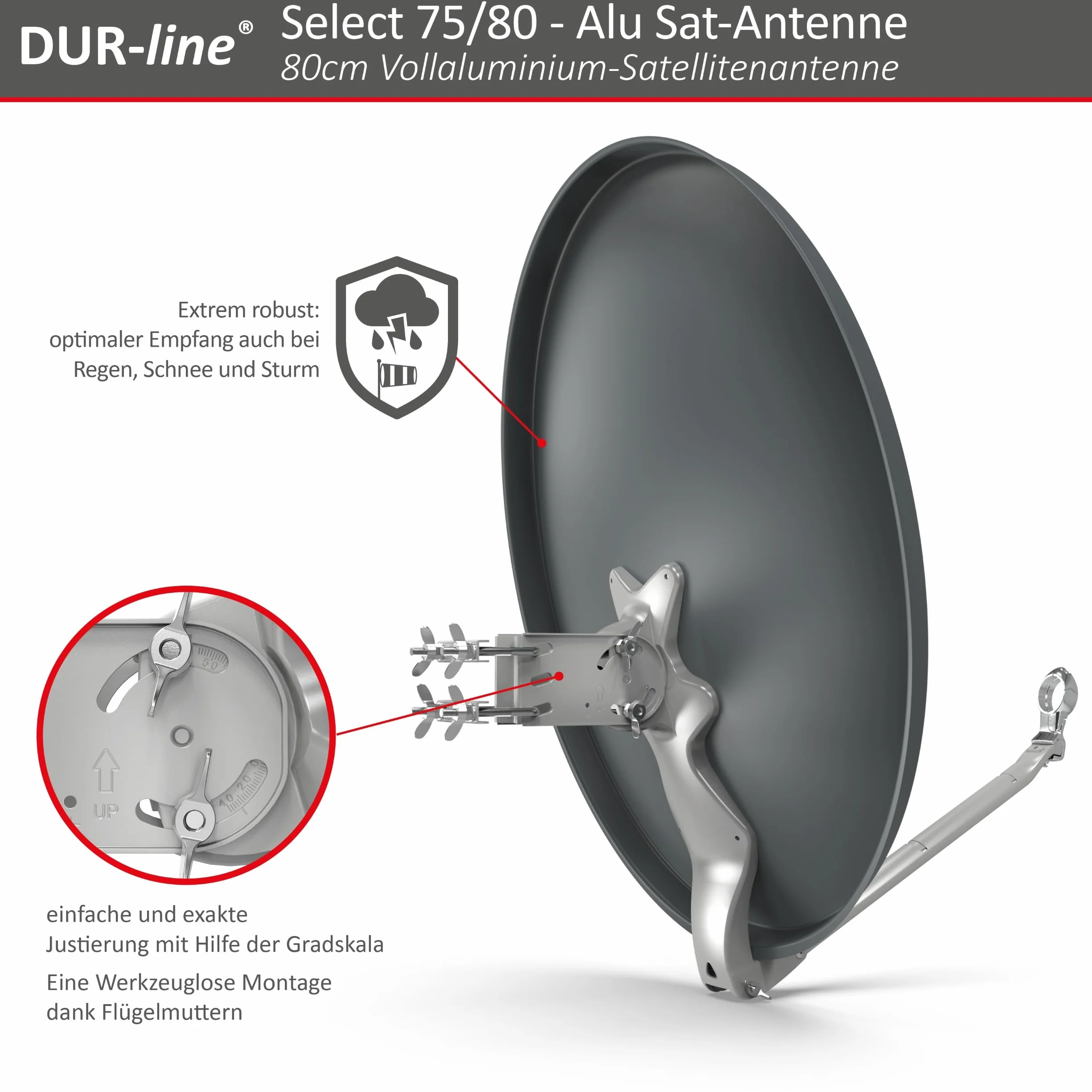 DUR-line Set antenna satellitare Select 75/80 [LNB, commutatore]