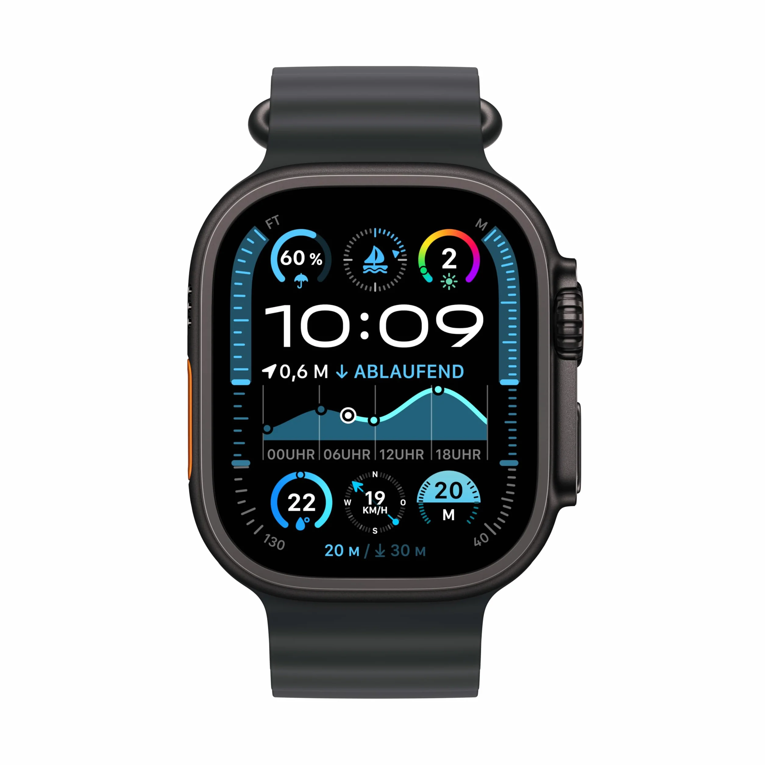 Apple Watch Ultra 2 GPS + Cellular 49mm Cassa in titanio nero Cinturino oceano nero Ricondizionato