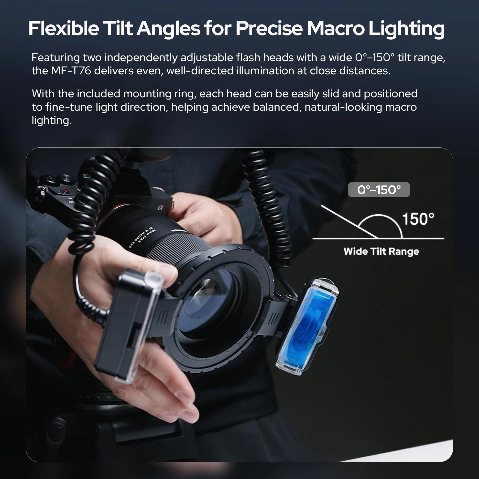 Godox MF-T76 S Dual-Head Macro Flash 76Ws GN 22.4 TTL per Sony