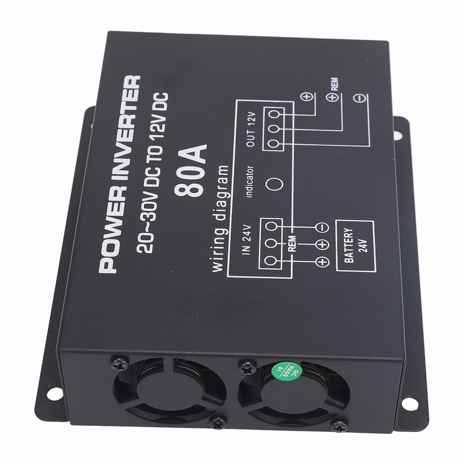Convertitore Riduttore di Tensione da 24 V a 12 V per Auto, Camion, Camper, SUV, Autobus, Controllo della Temperatura (80A)