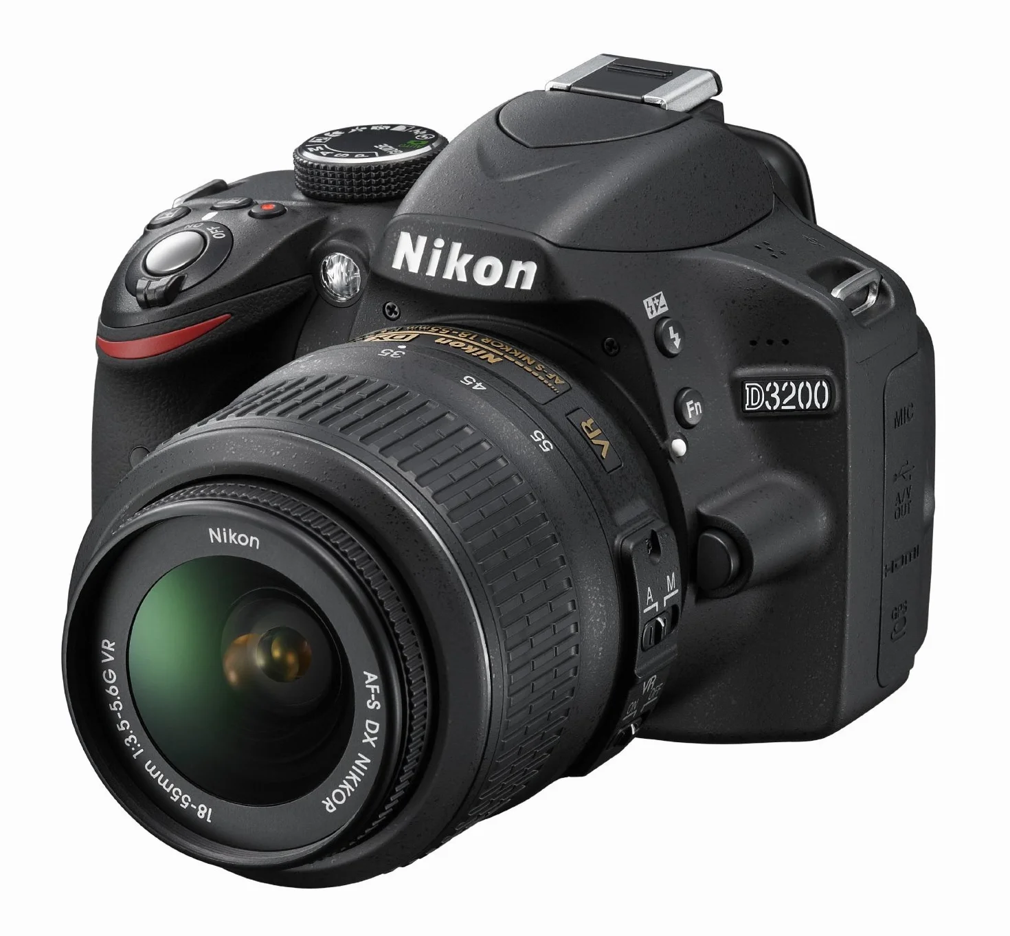 Nikon D3200 Fotocamera Reflex Digitale, 24.2 Megapixel con Obiettivo 18-55VR, Colore Nero [Versione EU]