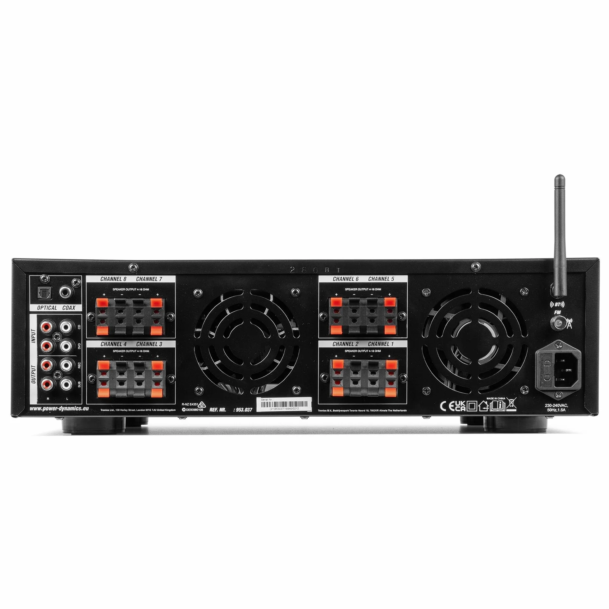 IMPIANTO AUDIO FILODIFFUSIONE 8 ZONE AMPLIFICATORE CON BLUETOOTH+CASSE AUDIO (ALTOPARLANTI NERI)