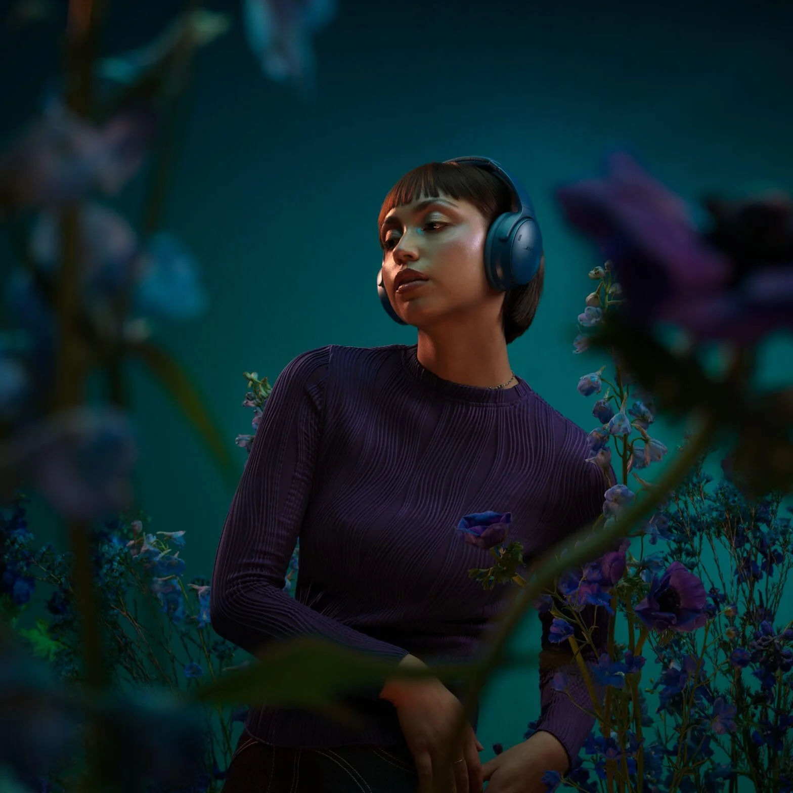 Bose QuietComfort Headphones Cuffie con Cancellazione del Rumore Wireless e Bluetooth 5.1 Over-ear con Durata della Batteria Fino a 24 Ore, Blu Crepuscolo - Edizione limitata