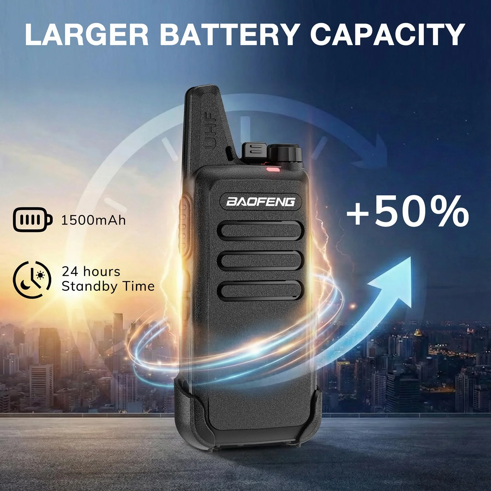 Baofeng T22 Walkie PMR446 - Set radio professionale, portata fino a 3 km, 16 canali, radio ricaricabile con auricolare (4 pezzi)