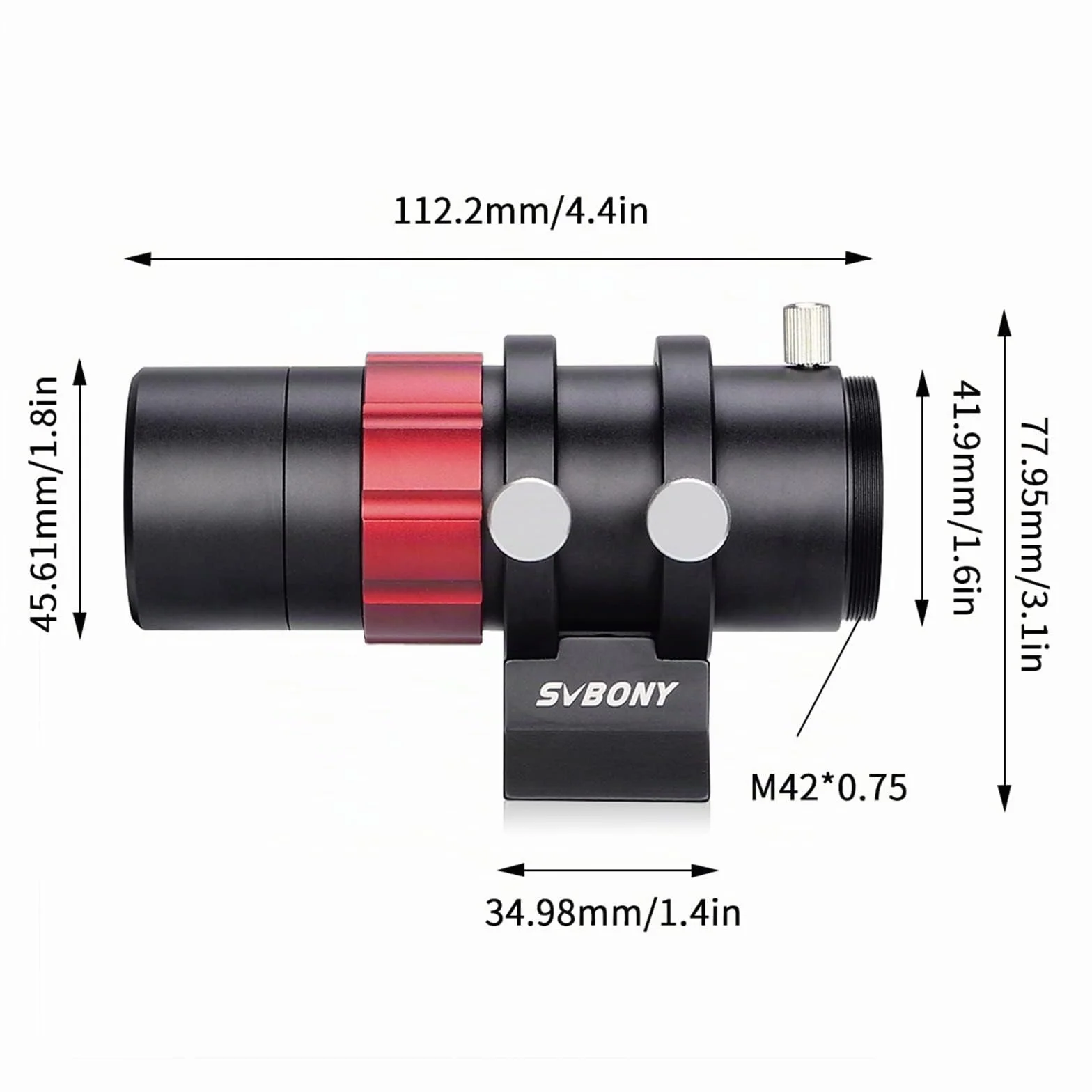 Svbony SV165 Telescopio Guida 30mm Mini Guide Scope con Focheggiatore Elicoidale F4 120 mm Multistrato Rivestimento Finder Scope Compatibile con Auto Guida Camera
