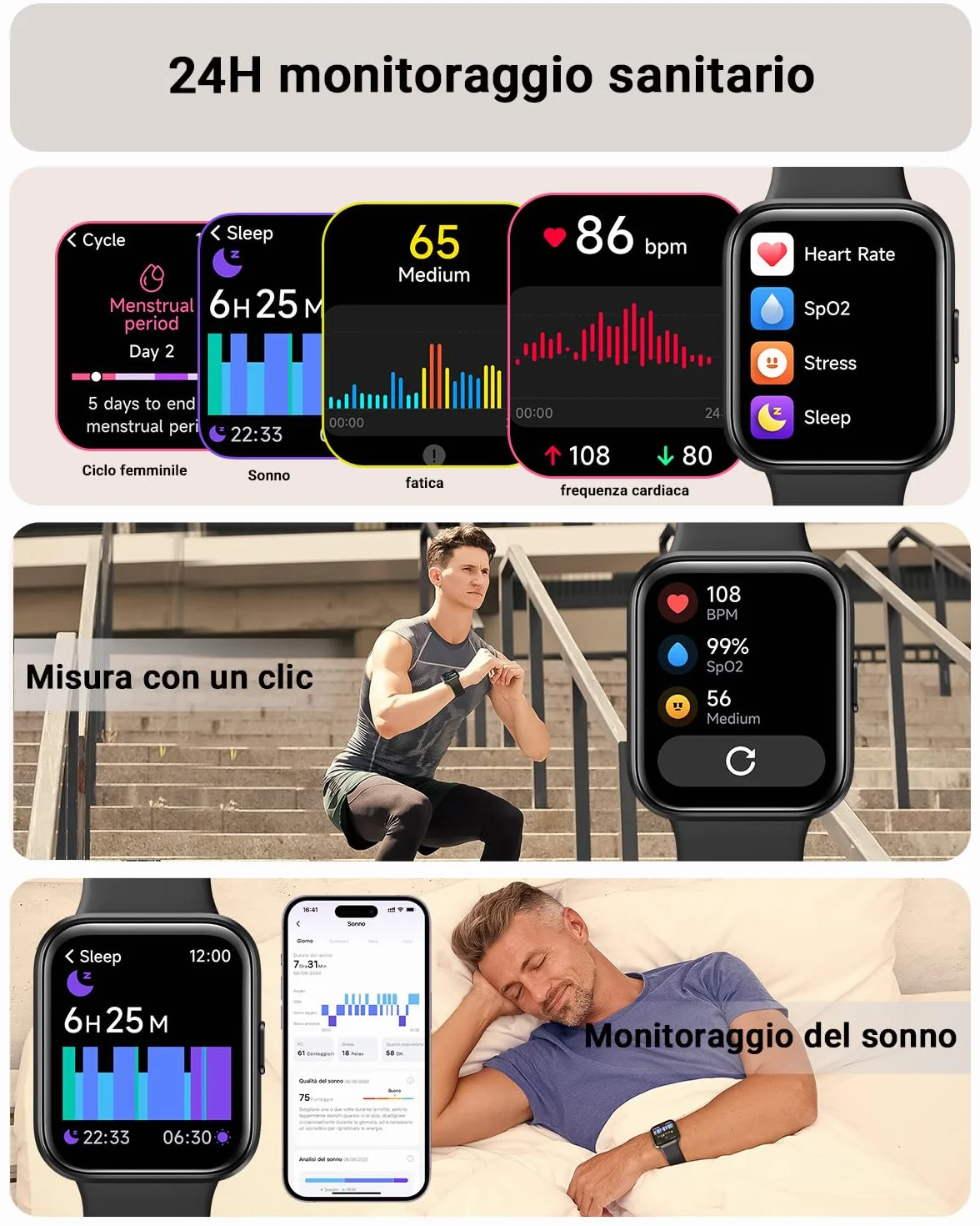 Tensky Smartwatch Uomo 1,85" Orologio Smart Watch Donna 3ATM con Chiamate, Alexa Integrata, 110+ Sport, Contapassi Monitoraggio Sonno SpO2 Frequenza Cardiaca per Samsung Android iOS