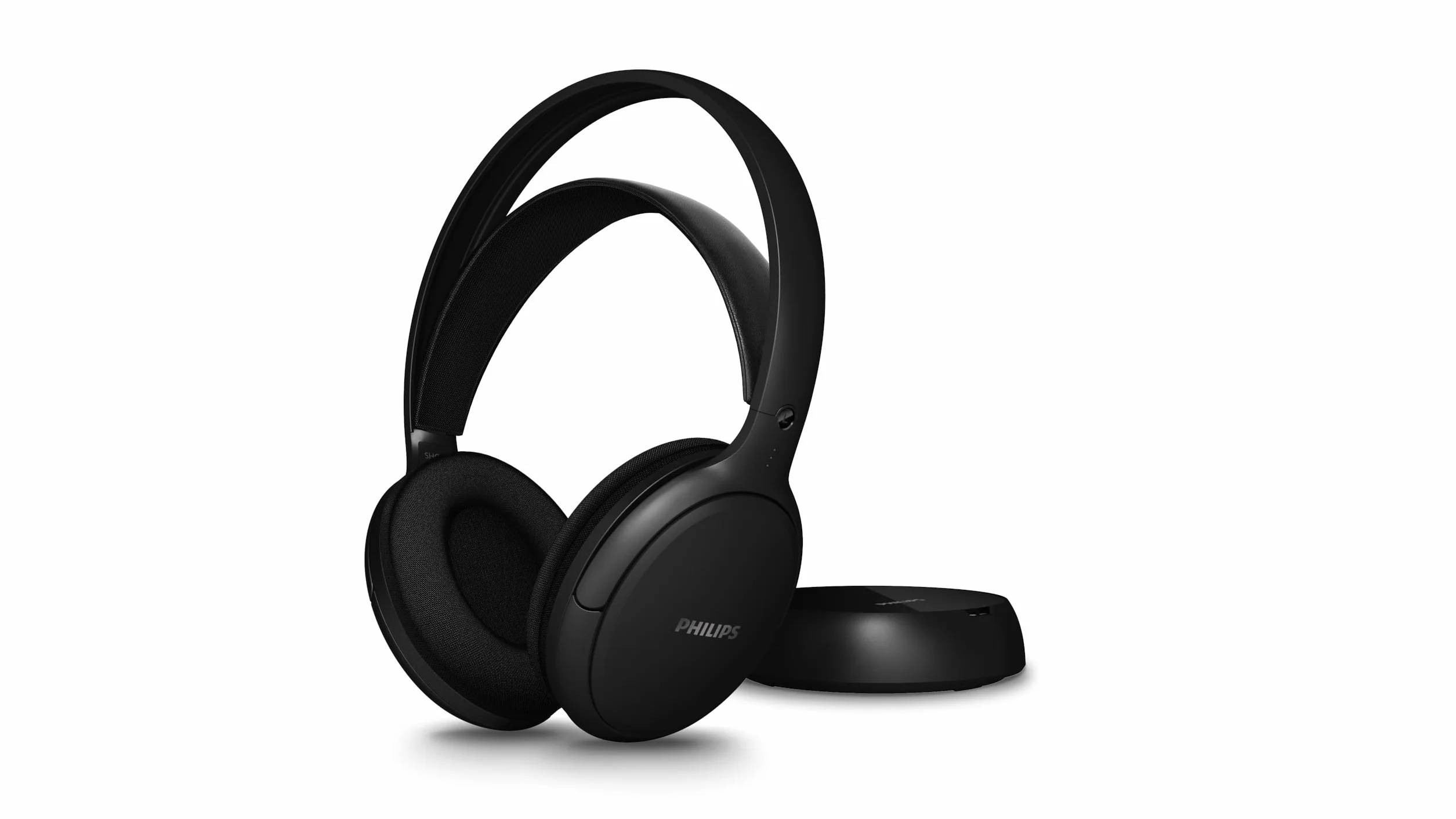 Philips SHC5200M2 Cuffie TV wireless con 30H di riproduzione, Portata 30m, Connessione 2.4G digitale, Vestibilità comoda over-ear, Batteria sostituibile, Audio chiaro dei dialoghi – Nero