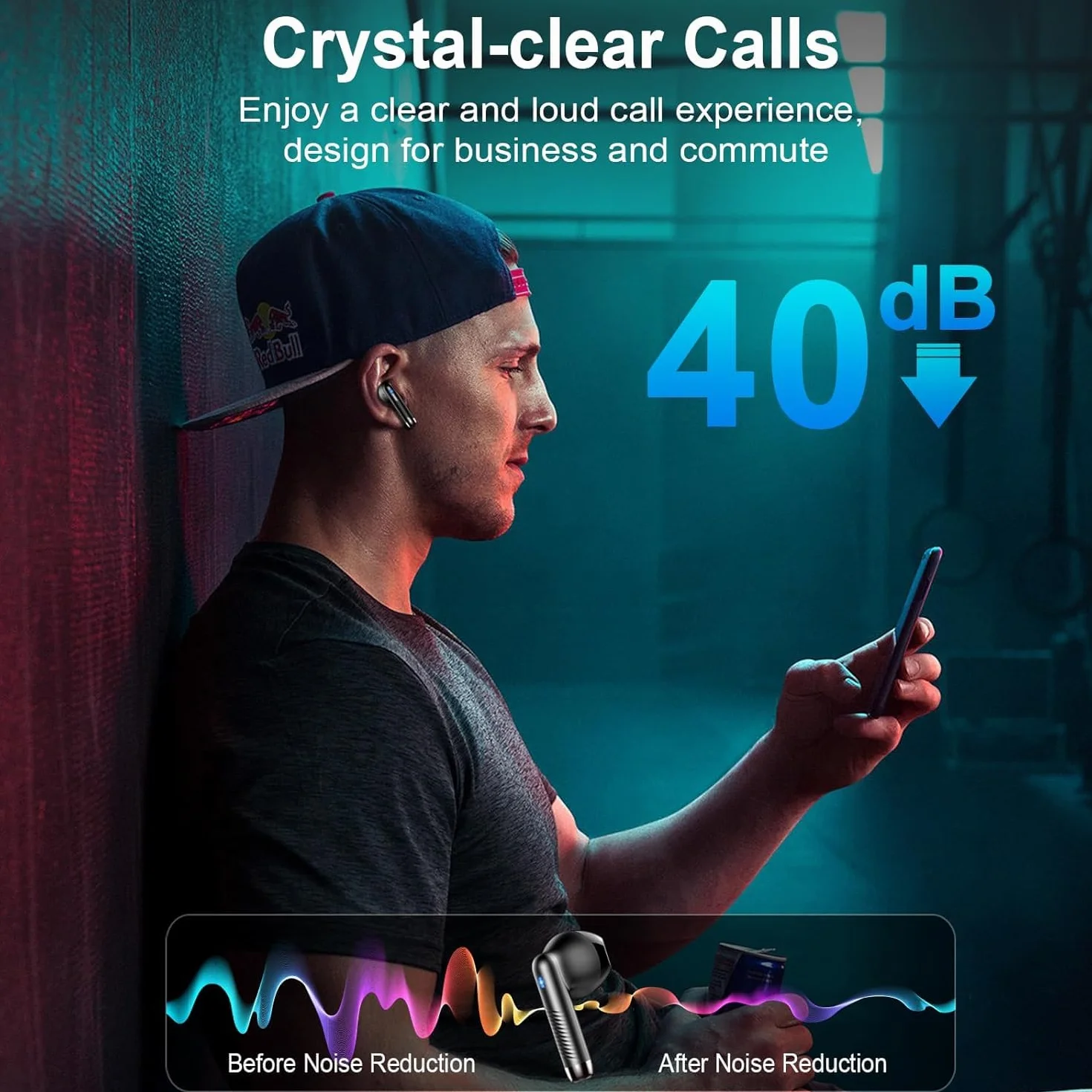 Renimer Cuffie Bluetooth 5.4 2026 Nuovo, Auricolari Wireless con Riduzione del Rumore ENC 4 Microfoni