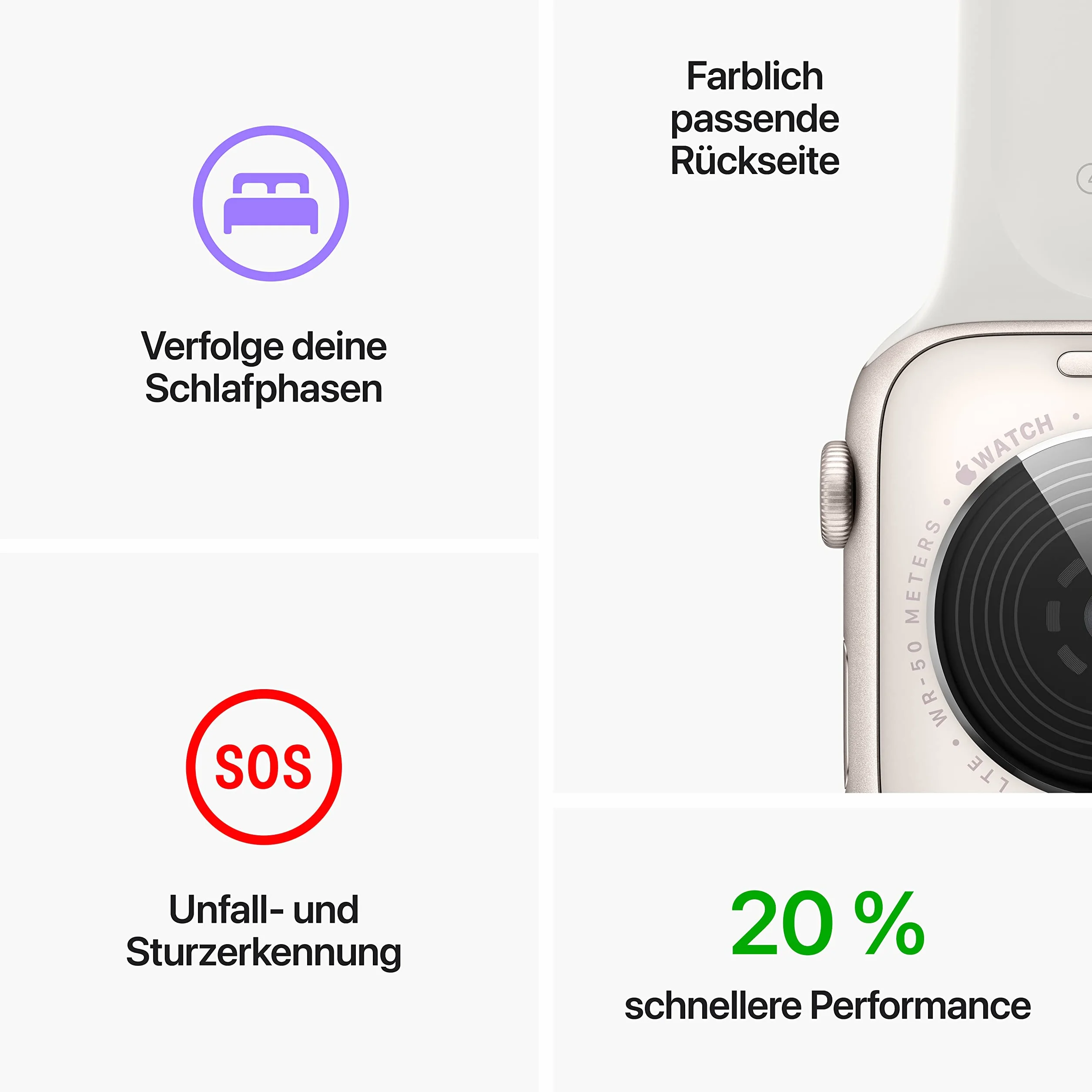 Apple Watch SE (2a generazione) (GPS + cellulare, 40 mm) - Custodia in alluminio Polarstern con cinturino sportivo Polarstern - Normale (Ricondizionato)