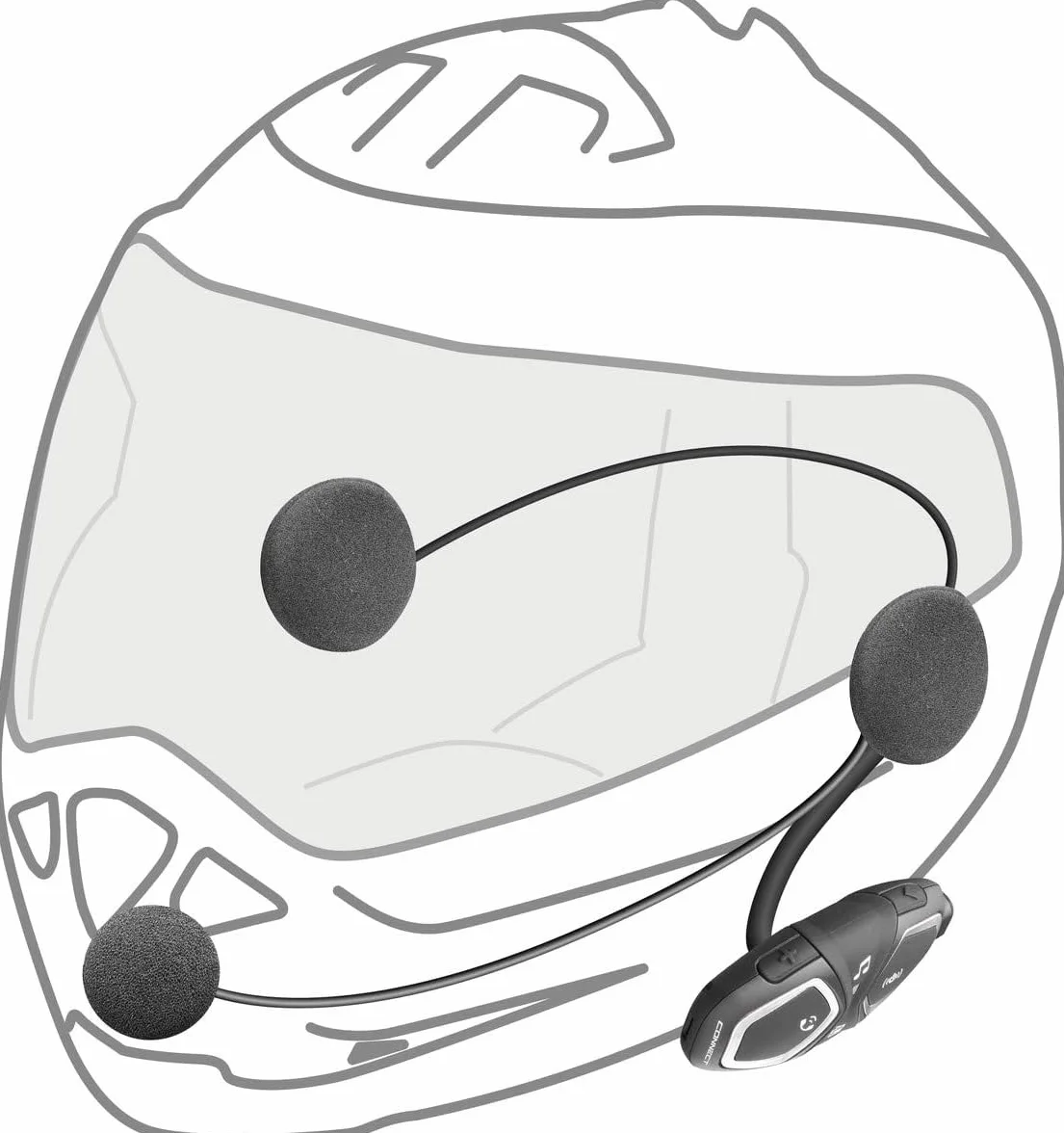 INTERPHONE Connect HD - Interfono per casco da moto, stereo, alta fedeltà, 40 mm, pilota, distanza 300 m, autonomia 12 ore, radio, GPS, TFT, impermeabile IPX67