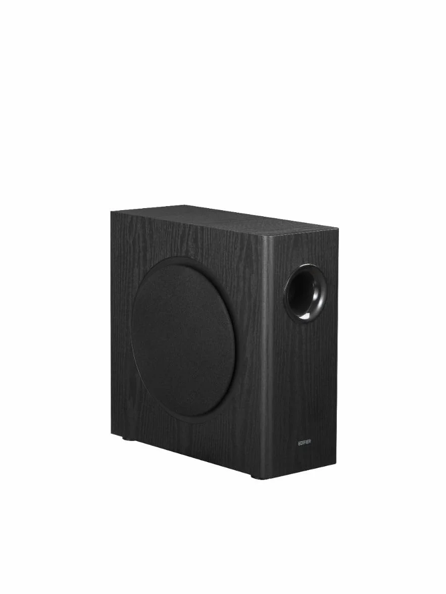 Edifier SUBWOOFER ATTIVO T5s – Woofer da 8 pollici – 70 Watt – Filtro passa-basso – Frequenza fino a 35 Hz – Alloggiamento in MDF per una risonanza ridotta – Standby – Connettori RCA (T5s NERO)