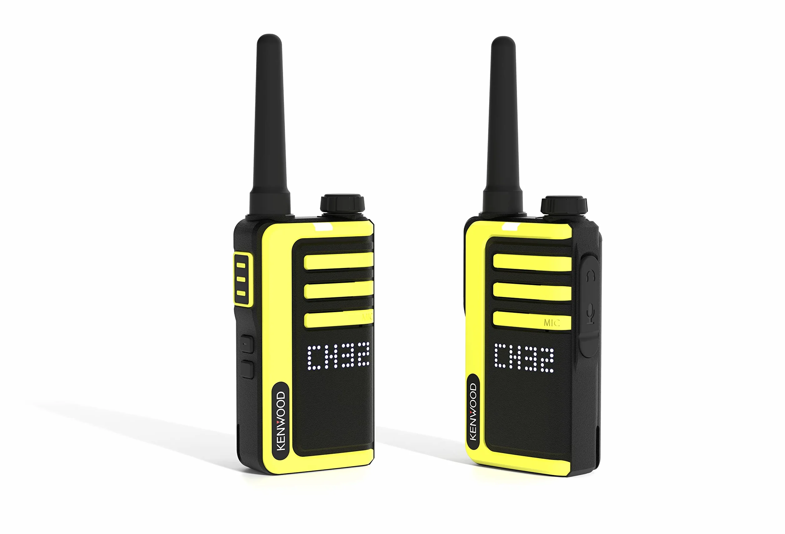 KENWOOD, Ricetrasmittenti UBZ-LJ9SET, Walkie-Talkie Senza Licenza, Fino a 18 Ore di Carica, Raggio 6 km, 32 Canali con Chiamata Selettiva, 20 Toni Disponibili, Ricarica Rapida, Giallo e Nero